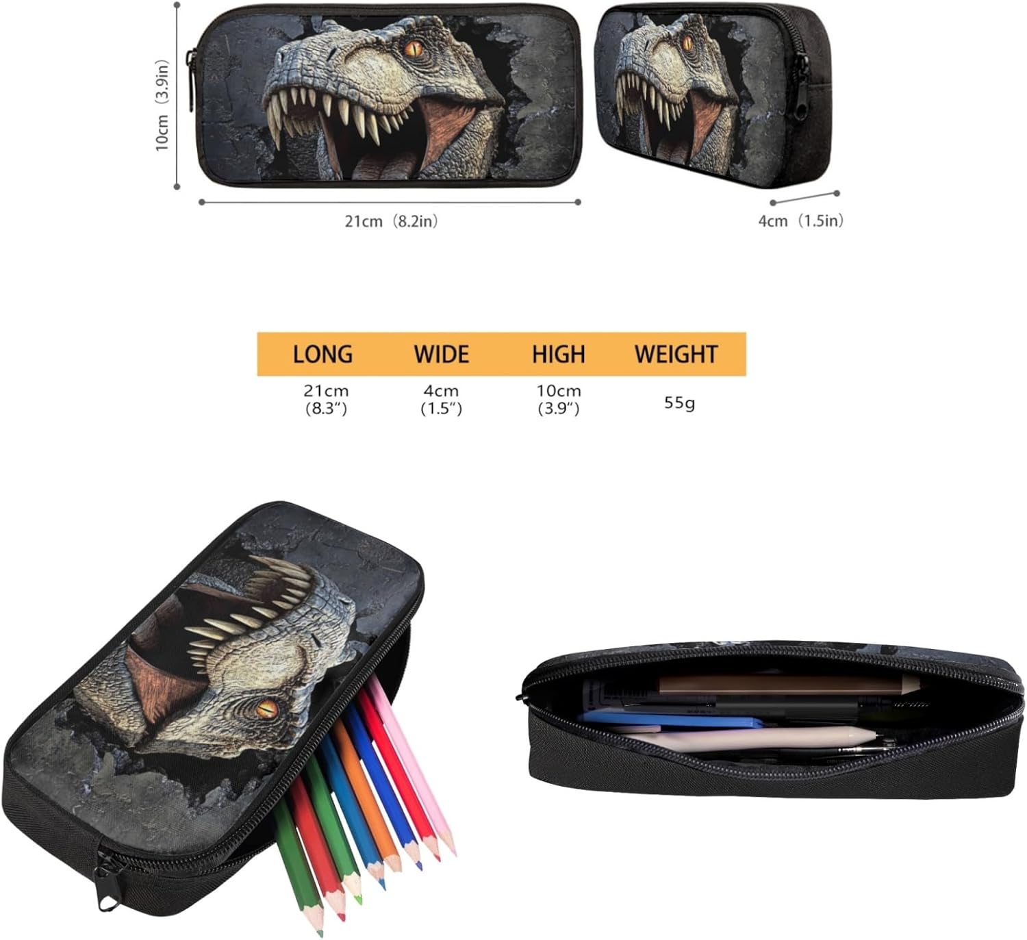 Showudesigns Dinosaur Backpack for Boys with Lunch Box Girls Trex Backpack Dino Bookbag Back to School Children Book Bag Set with Lunch Bag Pencil Case Schoolbag