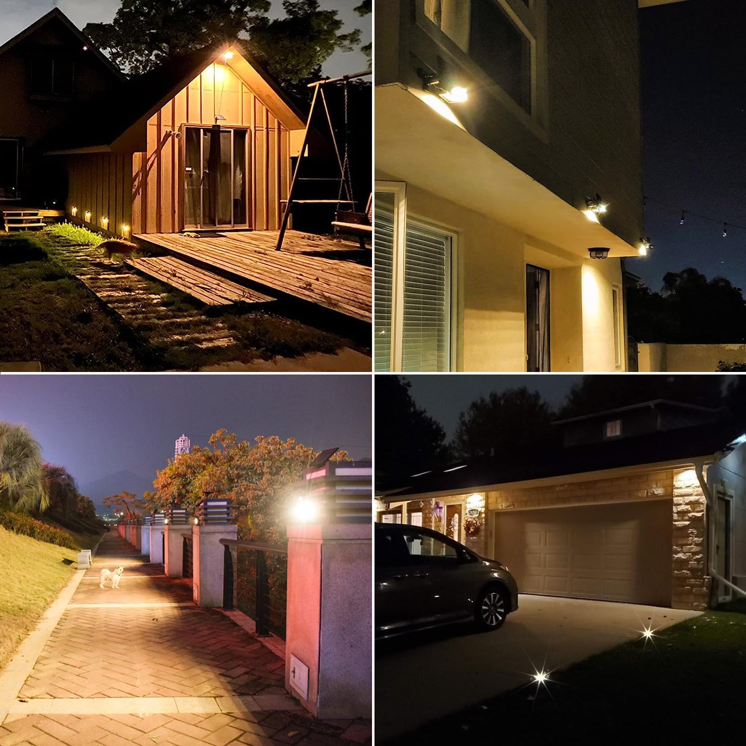 Dresmannst Solar-Flutlicht, LED-Solarleuchten, Sicherheitslicht, wasserdicht für Decke, Veranda, Kabinendach, Baum, Tür, Garten Beleuchtung