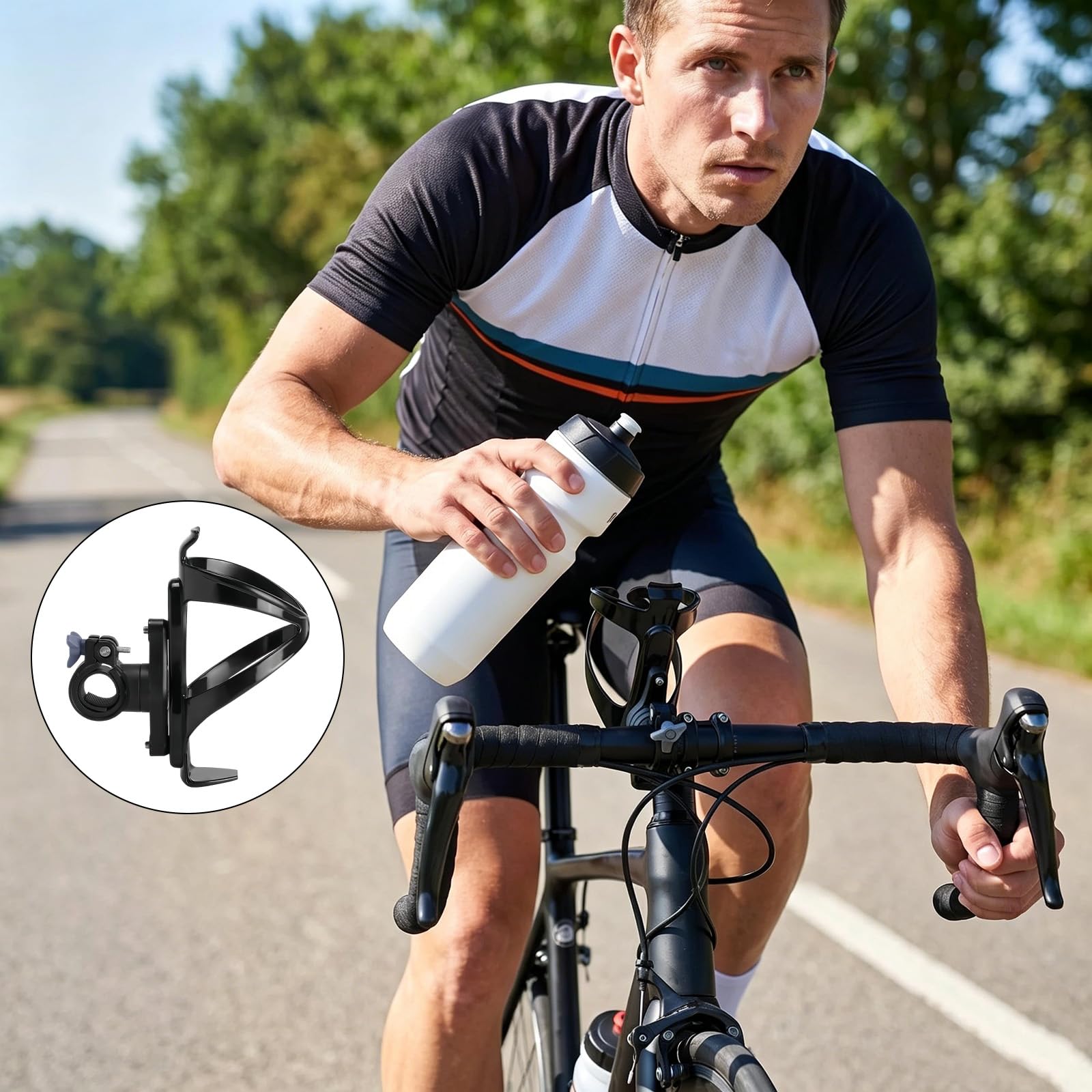 Soporte para localizador bajo el portabotellas, soporte de bicicleta discreto e impermeable con tornillos de seguridad, protección antirrobo para el localizador, montaje bajo la botella