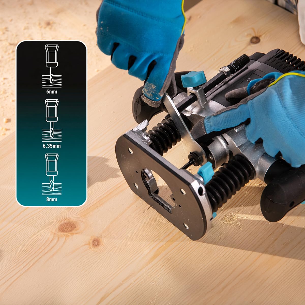 Cecotec Fresatrice Elettrica a Filo MultiShape 900 Inmersion. 1200W, Include 5 Frese, Per Frese Grandi e Piccole, Profondità Aggiustabile 55mm, Velocità Regolabile, Guida Parallela, Tagli Eccellenti