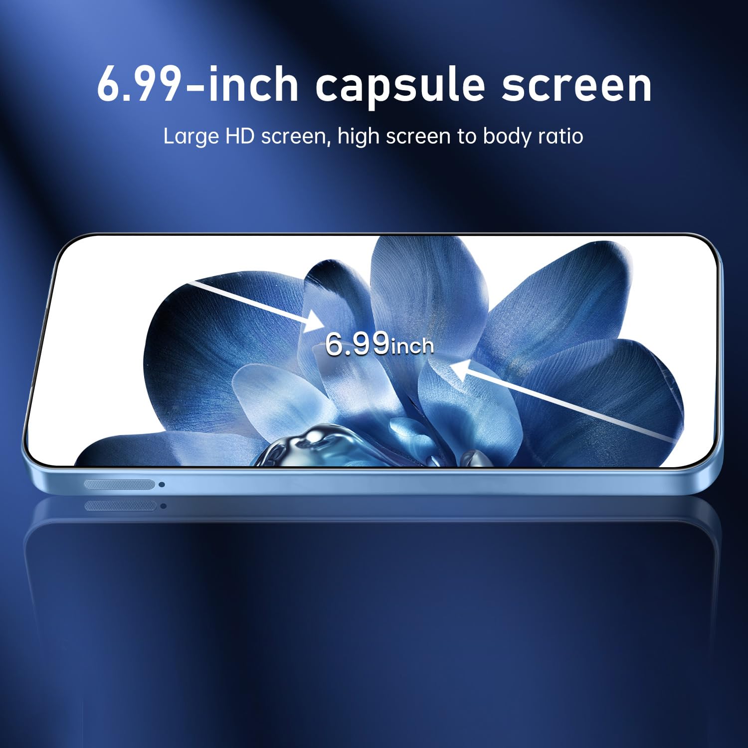 16PROMA X Smartphone New Upgrade 12GB+512GB/6.99" Display 68+108MP Zoom Camera,Tempered Glass Finish, 7000mAh Android 14 Smartphone (Blue)