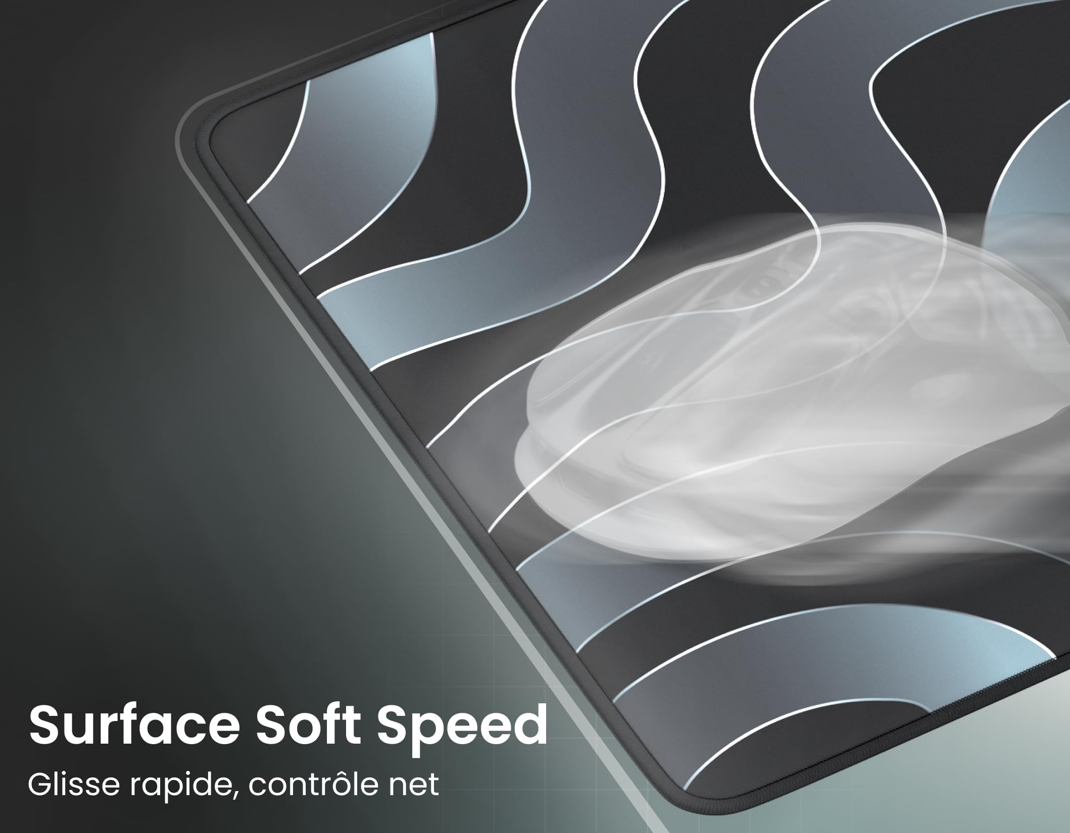 Phantum Strata - Tapis de Souris Gaming XXL 900x400 mm - Surface en Microfibre Hydrophobe Haute Performance - Base Caoutchouc Antidérapante - Soft Speed & Contrôle Précis (Obsidian)