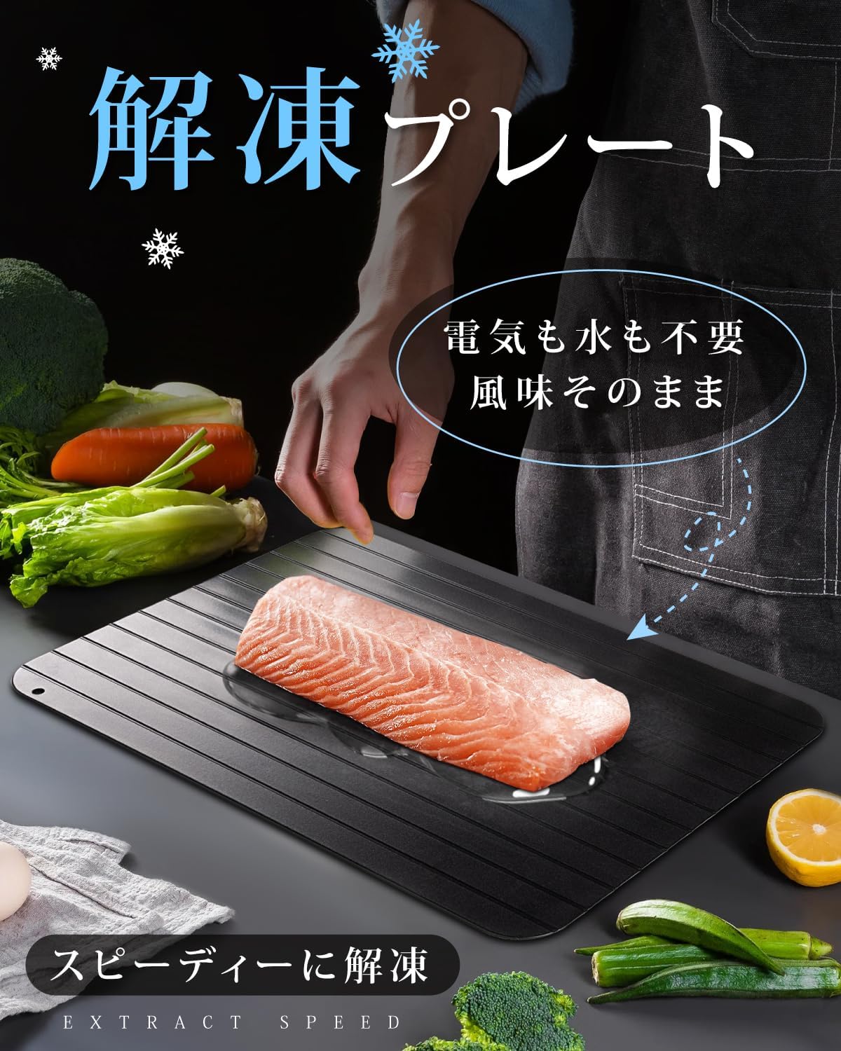 [禄越] 解凍プレート 急速解凍 厚さ3mm 29.5x20cm 自然解凍 置くだけ 簡単解凍 時間短縮 冷解食品解凍 アルミ合金 薄型 解凍板 冷凍食品対応 便利グッズ 解凍ツール 調理器具 薄型 家庭用 業務用 解凍プレート （Mサイズ, 約幅29.5×奥行20×厚さ0.3cm）
