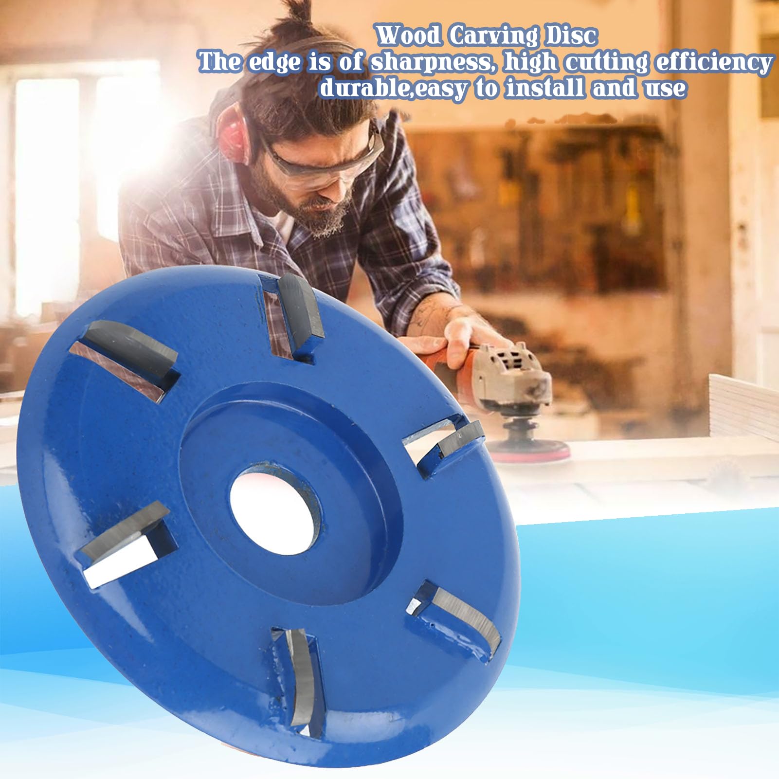Majatou Stump Remover Meuleuse d'angle Disque de Sculpture Sur Bois en Acier 6 Dents Flowil Out de Travail du Bois Meuleuse d'angle Accessoires Lame 'Arc (Lame d'arc)