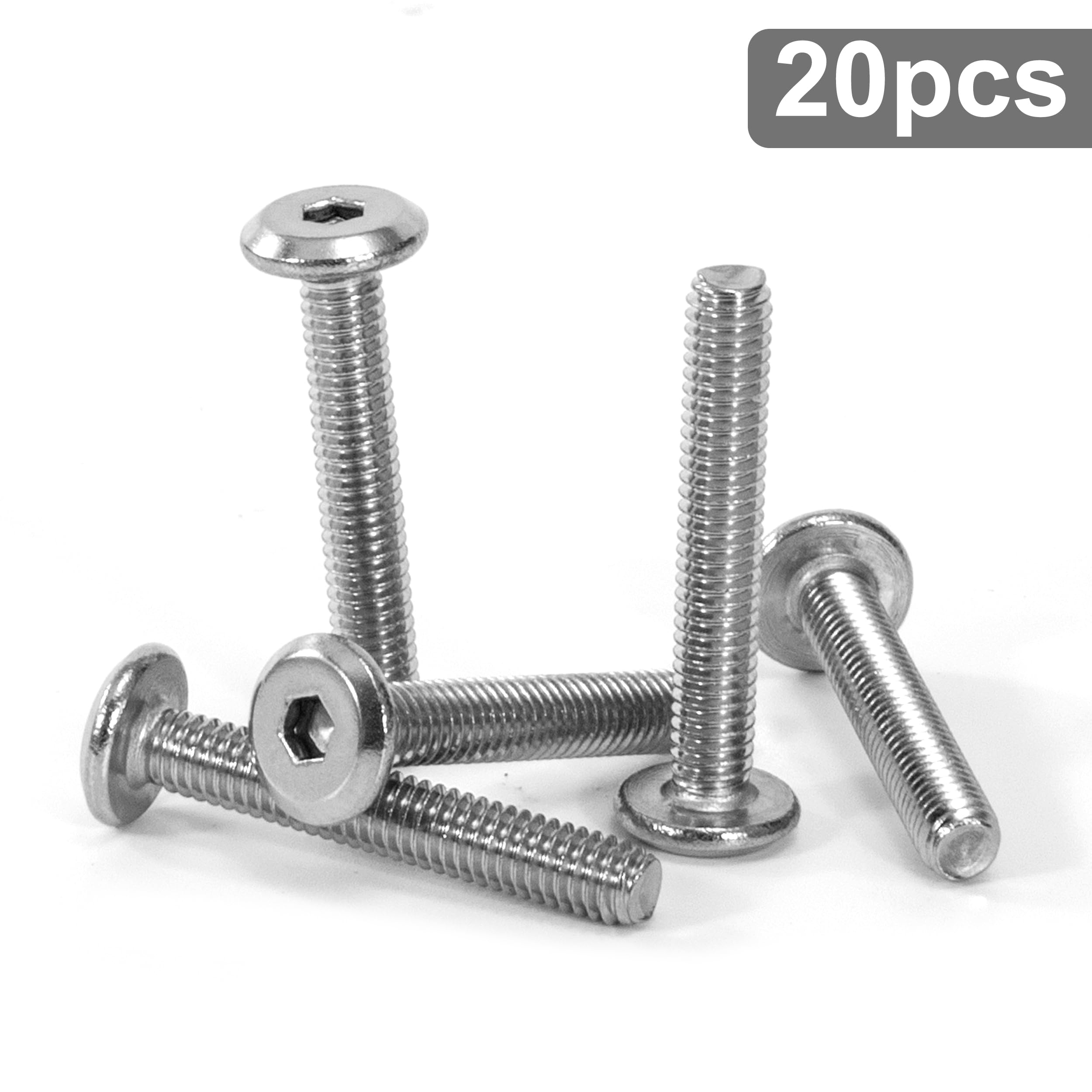 Kit 120 Viti E Bulloni In Acciaio Inox A2 &ndash; Testa Bassa, Brugola, Misure M3 M4 M5