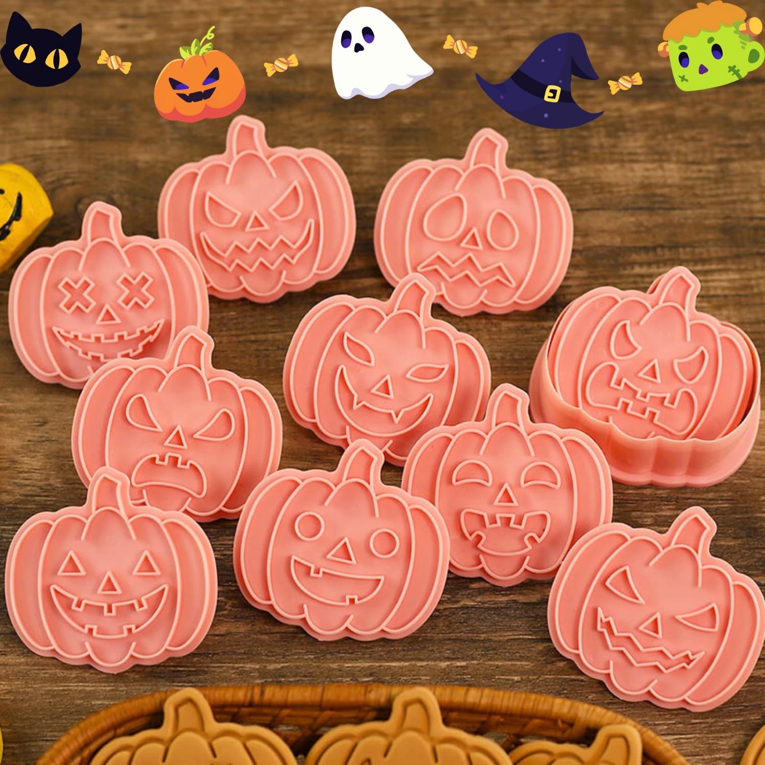 FASAKA Pumpkin Cookie Cutters Set - 3" And 4" Stainless Steel Halloween Biscuit Cutters