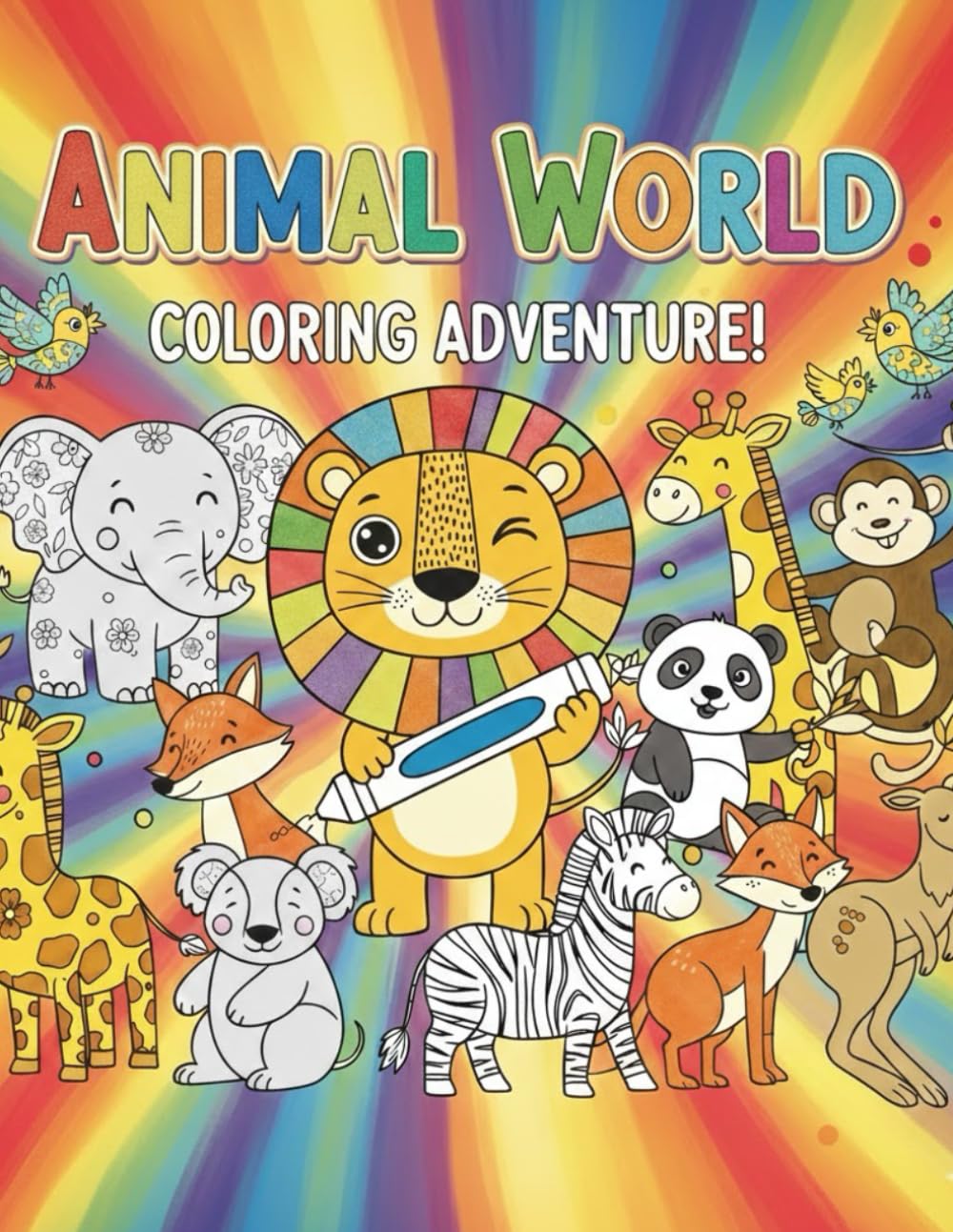 Kids Colouring Book : Animal Colouring Book : Jumbo Colouring Book for Kids
