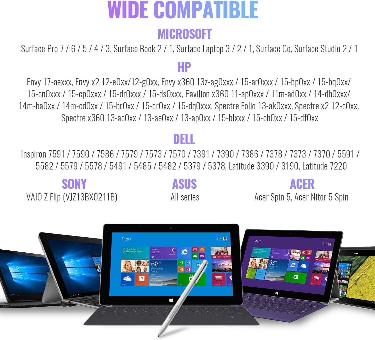 Top Rated Stylus Pen Compatible with Surface, 1024 Levels of Pressure Sensitivity Pen Compatible with Surface Pro 7/6/5/4/3, Surface Book 2/1, Surface Laptop 3/2/1, Surface Go Including 4A Battery & 1 Extra Nib Buy 2 get 3 Stylus Pen Compatible with Surface, 1024 Levels of Pressure Sensitivity Pen Compatible with Surface Pro 7/6/5/4/3, Surface Book 2/1, Surface Laptop 3/2/1, Surface Go Including 4A Battery & 1 Extra Nib