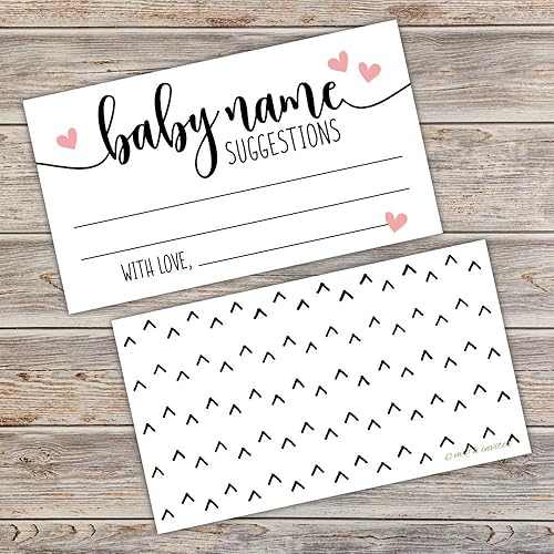 Miniatura 5 de 50 tarjetas de sugerencia de nombre de bebé Sweet Heart para baby shower