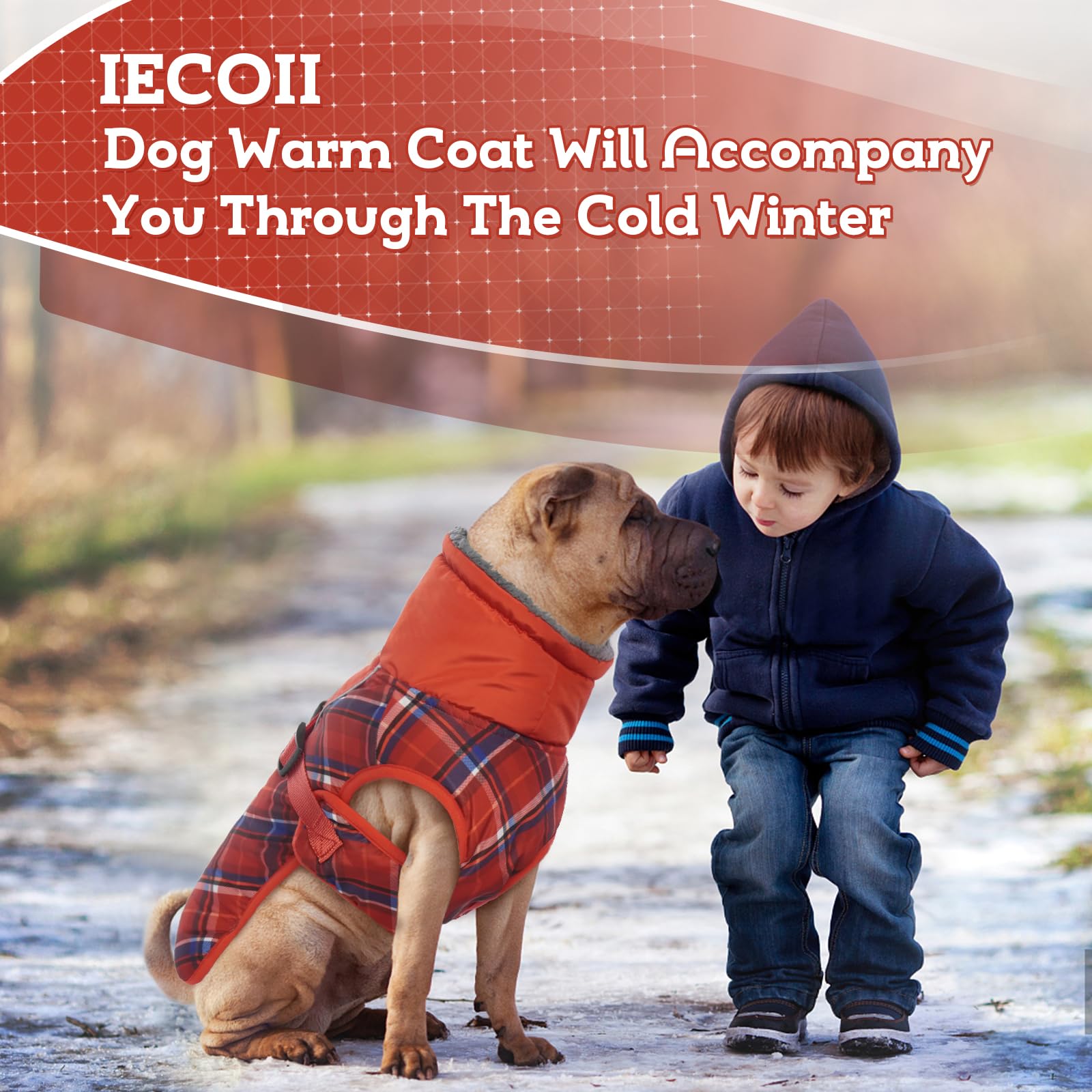 IECOii Cappotti e giubbotti per cani,Cappotto invernale per cani impermeabile giubbotto cane calda Giacca per cani antivento Abbigliamento per cani Completo per cani di taglia piccola di taglia media
