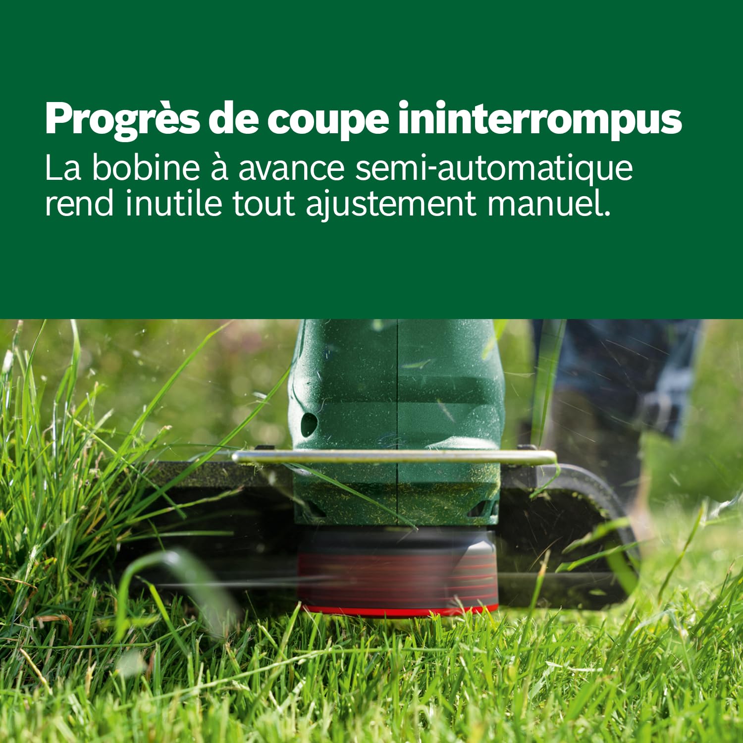 Bosch Sans fil Coupe-bordures UniversalGrassCut 18V-26-500 (pour la tonte de l'herbe et la taille des bordures ; temps de charge : 65 min ; diamètre de coupe : 26 cm ; système 18V ; sans batterie)