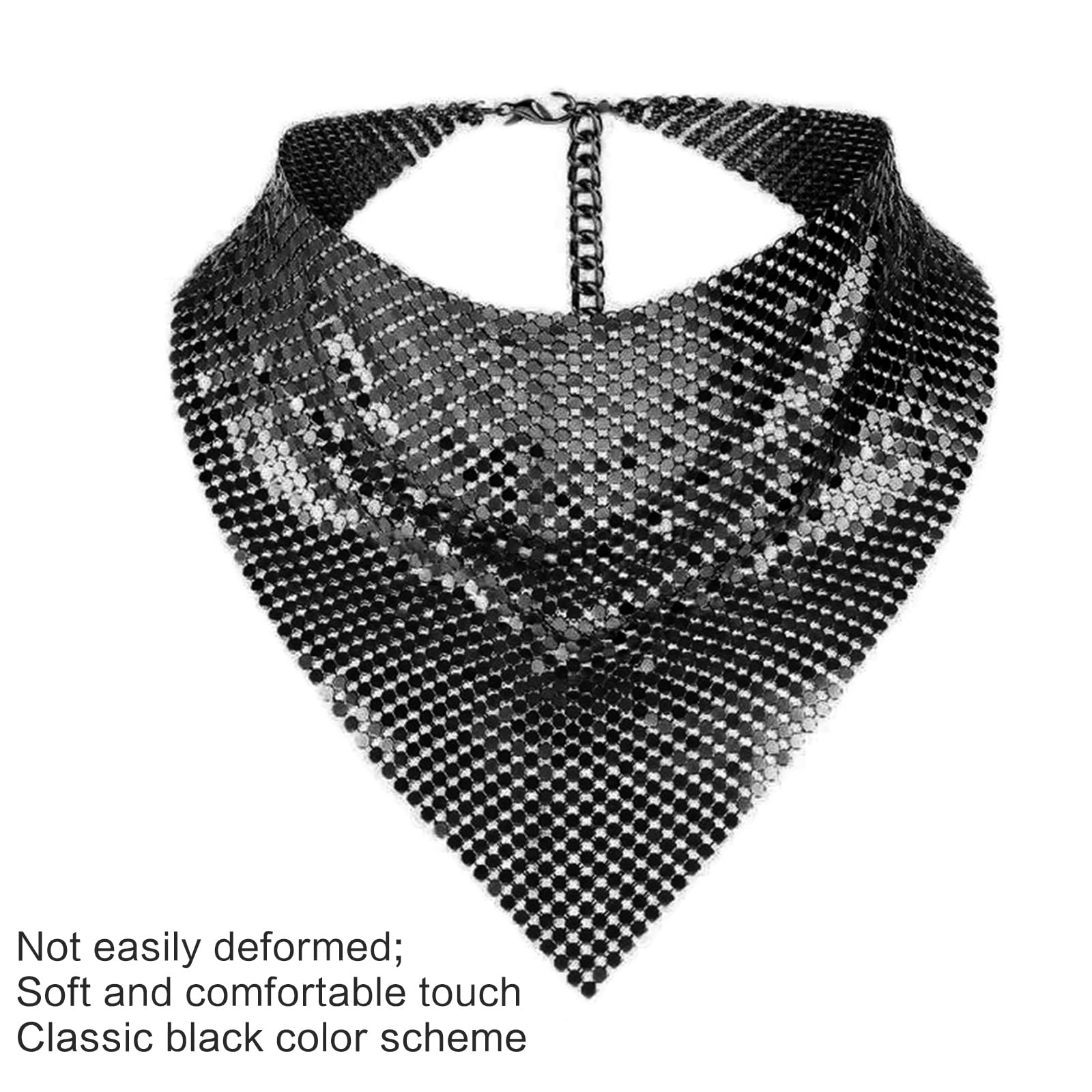 Pañuelo brillante para fiesta, punk, metálico, bufanda para el cuello para mujer, corbata de cuello a la moda, club, fiesta, disfraz