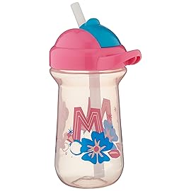 The First Years Disney Minnie Mouse Toddler Straw Cup - Spill Proof Flip Top Toddler Sippy Cups - 18 Months and Up - 10 Oz