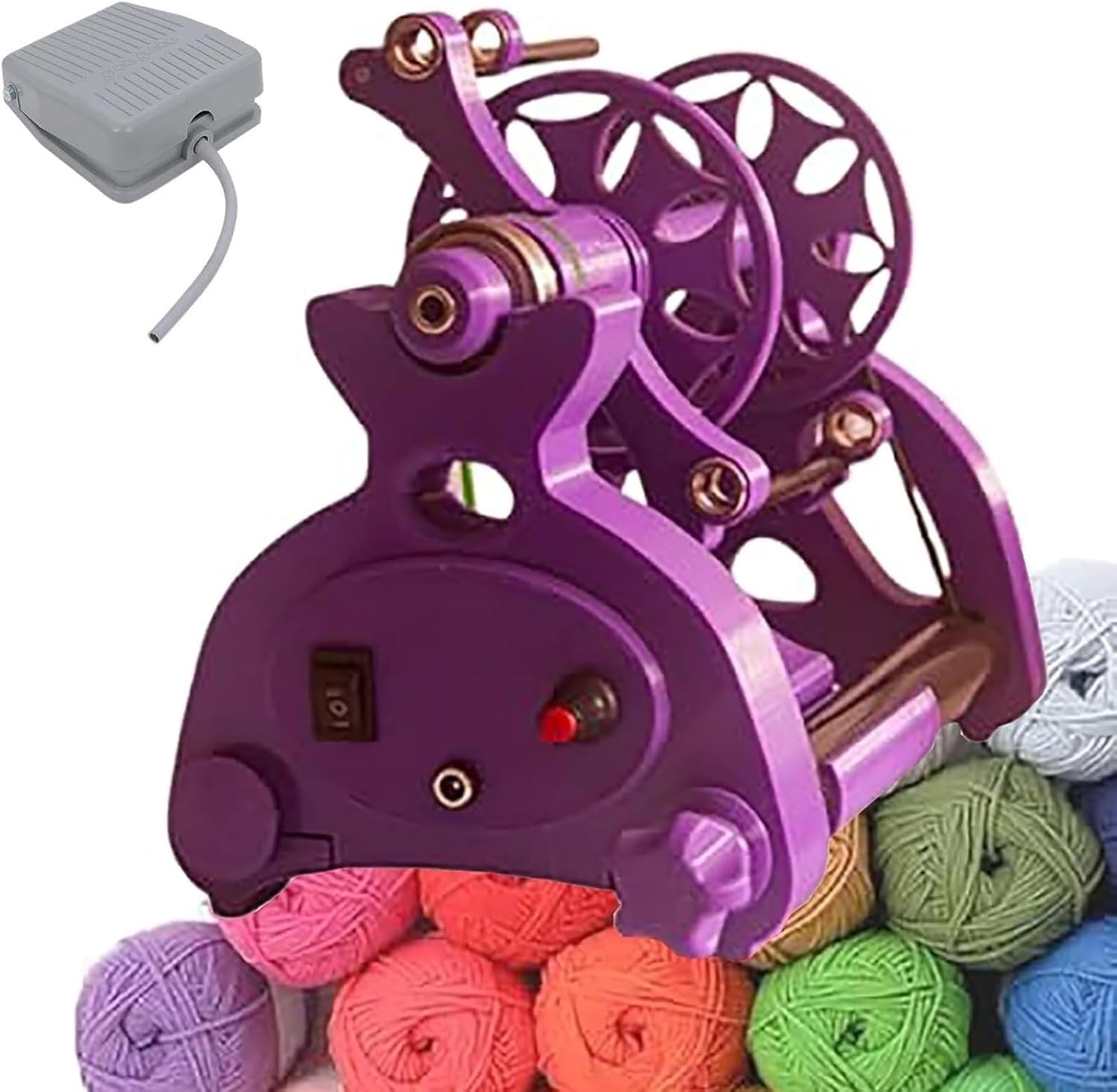 Automatic Knitting Yarn Winding Machine, Household Electric Spinning Wheel, Mixed Roving Process, Adjustable Speed Electric Spinning Wheel for Wool, Silk, Fiber and Other Weaving