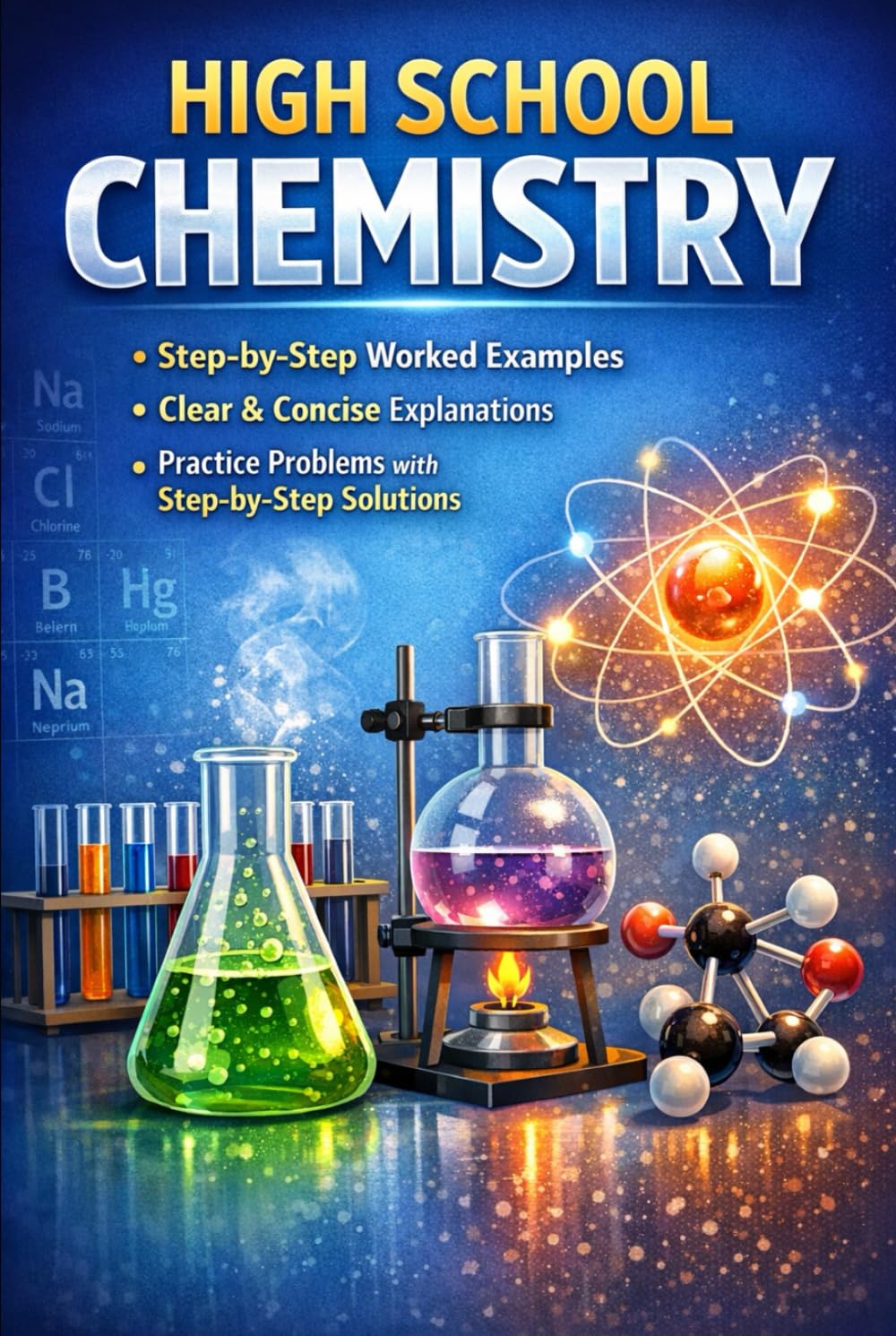 HIGH SCHOOL CHEMISTRY FOUNDATIONS: Complete Non-AP Workbook with Step-by-Step Worked Examples, Common Mistakes Guide, Periodic Table Reference, and Full Answer Key