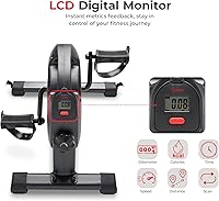 Vista 5 de Sunny Health & Fitness Smart Under-Desk Bike Exerciser, Low-Impact Cardio Cycling Equipment for Home/Office, Mini Paddler for Arm/Leg Mobility