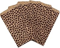 Vista 5 de Ikee Design 200 unidades de papel de 4 x 6 pulgadas con estampado liso o bolsas de estraza estampadas para dulces, galletas, mercancía, recuerdos