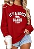 Christmas Sweatshirts for Women – It’s a Beaut Clark Graphic Lightweight Crewneck Long Sleeve Pullover Tops