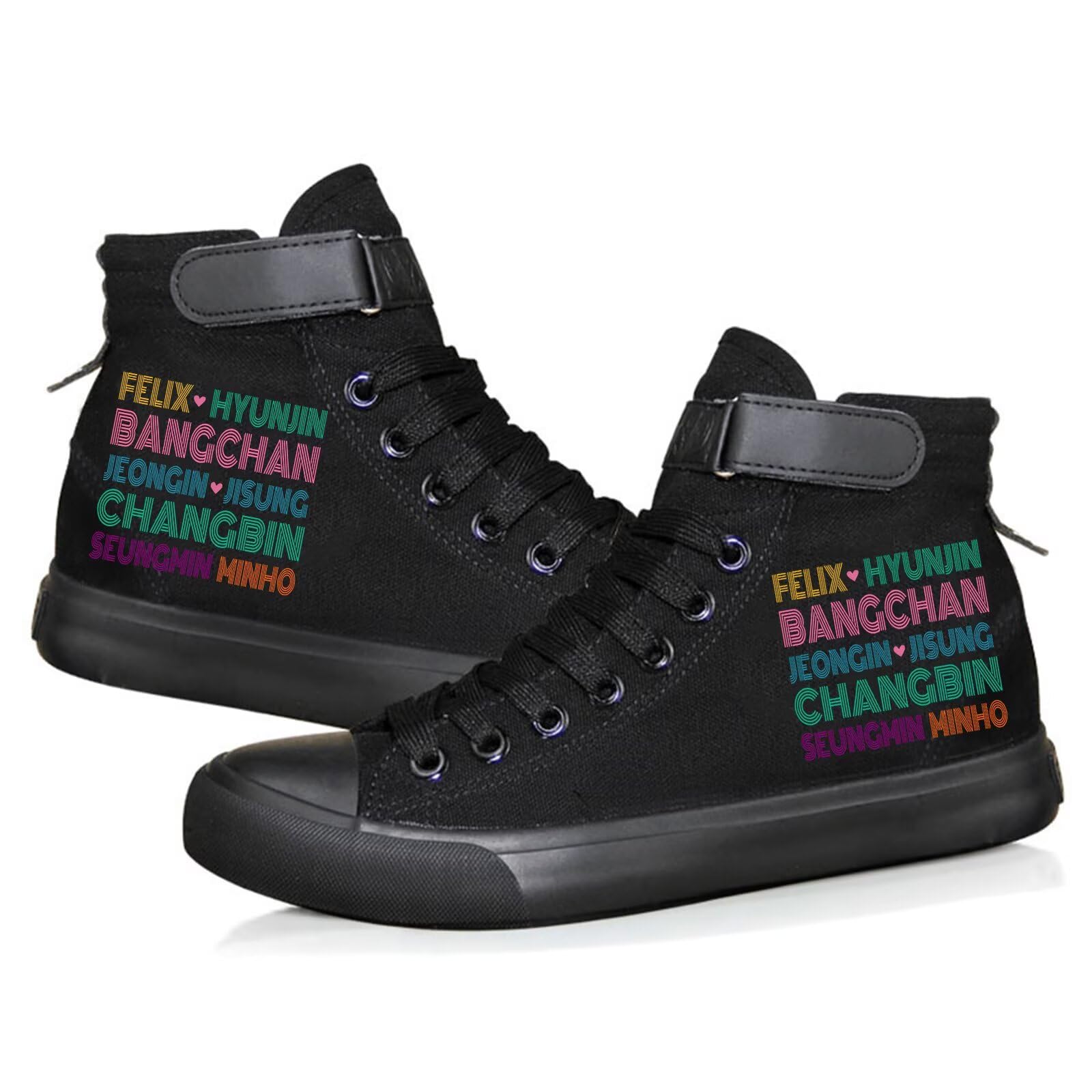 KPOP Skz Shoes Sneakers Felix Bang Chan Lee Know ChangBin Han I.N HyunJin Seungmin Hiphop High-Top Canvas Schuhe