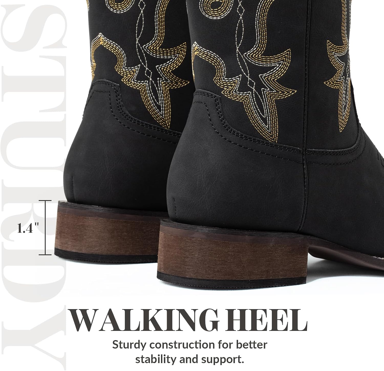 SheSole Cowboy Boots for Women Square Toe Western Boots Wide Calf Cowgirl Boots Pull On Fashion Embroidery for Country Concert Dancing Wedding Traveling Daily Outfits