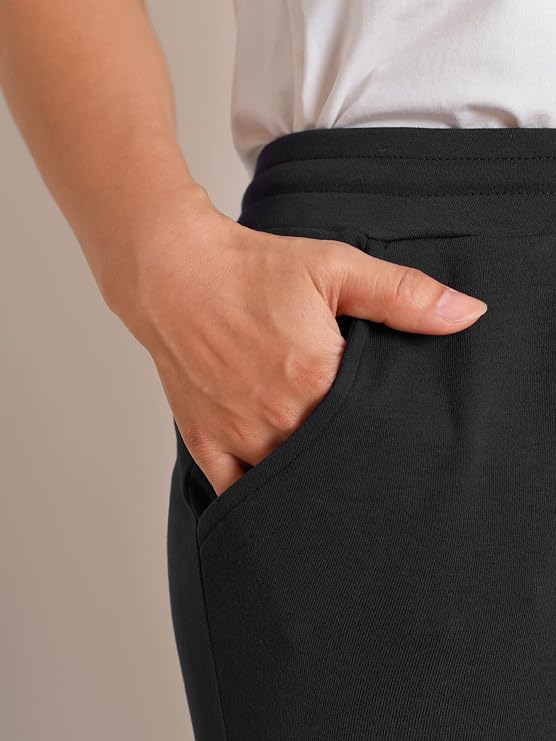 Weintee Women's Plus Size Cotton Knit Pants with Pockets