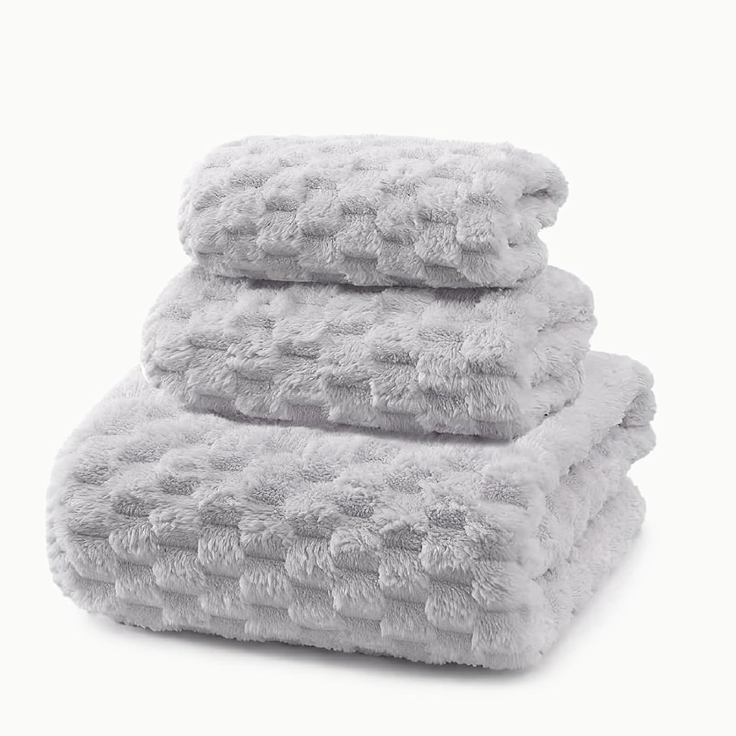 Microfiber Bath Towel Set，Large 3-piece Set Includes a Bath Towel, a Hand Towel, and a Hair Drying Towel. It is Highly Absorbent and Ideal for Home bathrooms and Similar Spaces.