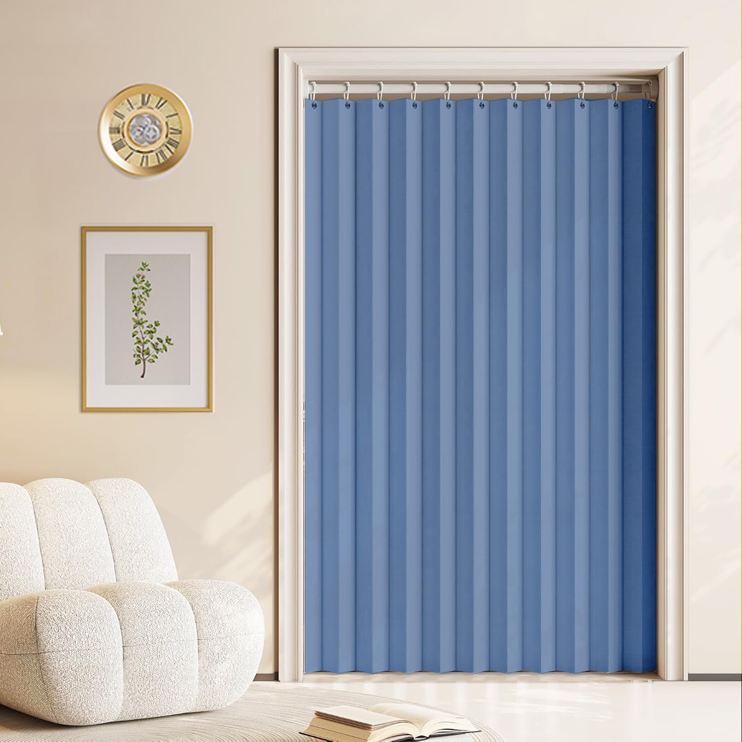 Separadores magnéticos invisibles para puerta, plegables, personalizables, color azul oscuro, 100 x 200 cm, ideal para decoración del hogar, privacidad y protección