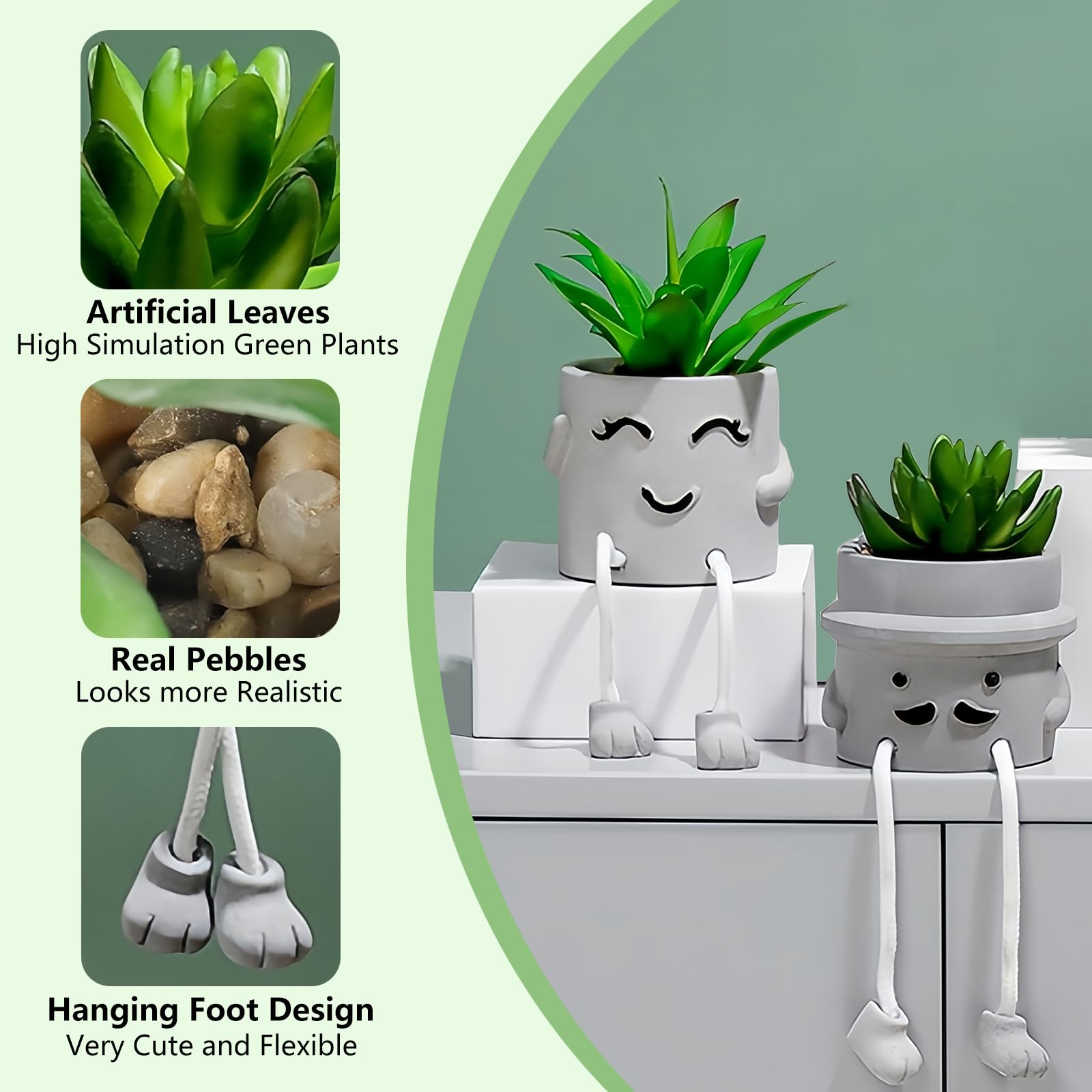 Pianta artificiale in vaso, piante finte decorative per stanza, accessori per camera da letto, piante grasse finte per interni, con gamba appesa, per casa, ufficio, scrivania, soggiorno,