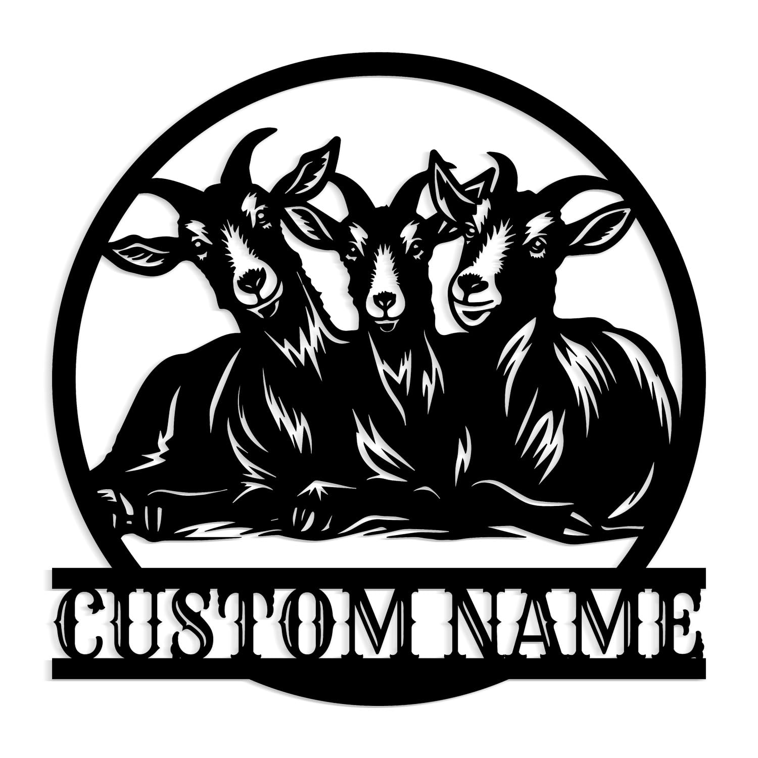Meigoart Style-2 Personalized Goat Metal Sign, Goat Farm Sign,Goat Metal Wall Art,Farmhouse Wall Decor,Gift For Farmer,Ranch Barn Sign Home Decor (Style-2)