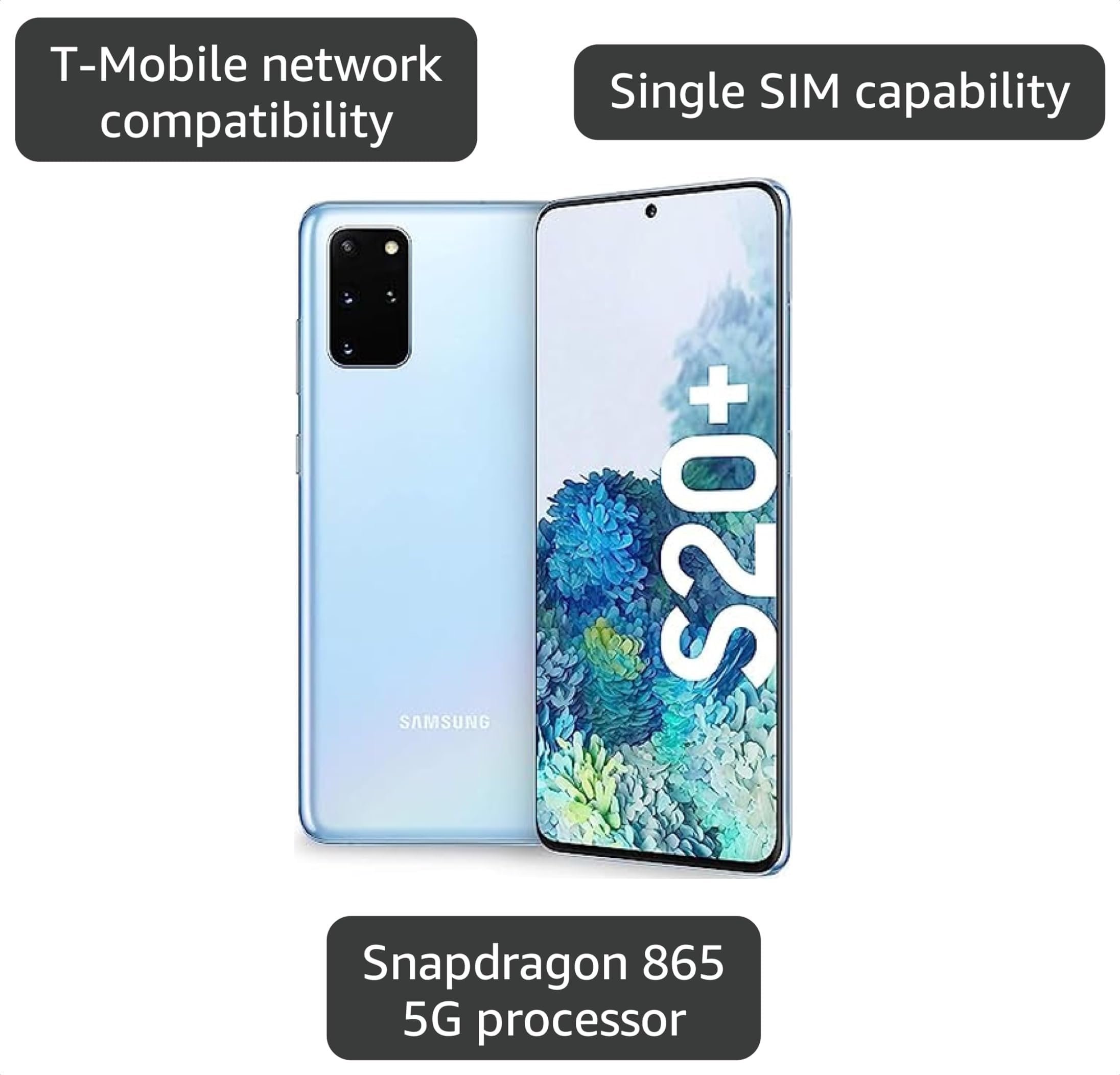 Amazon.com: Samsung Galaxy S20+ 5G, US Version, 128GB, Cloud Blue