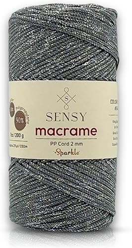 Miniatura 21 de Sensy Premium 2mm 76 Metros de Cuerda de Poliéster 100% Cordón de Polipropileno Cordón de Macramé 2mm Cordón para Bolso de Crochet Hilo de Crochet
