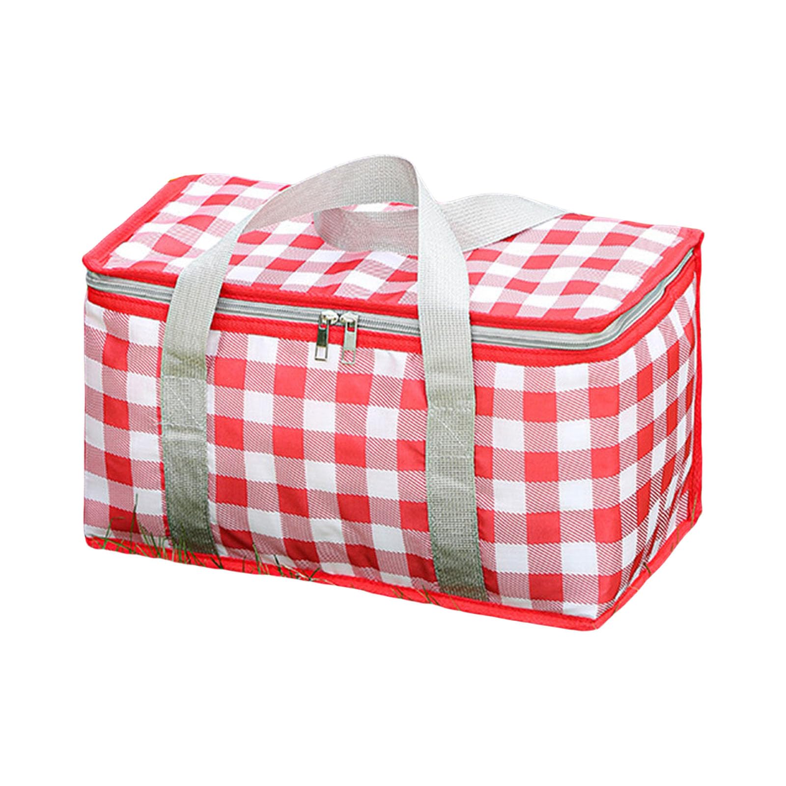 Insulated Picnics Bag with Zippers Top Beach Coolers Bag Large Capacity Insulated Camping Coolers Storage Picnics Basket