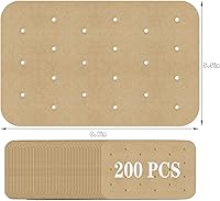 Vista 2 de 200 forros de papel desechables para freidora de aire Ninja DZ201 Foodi Dual, papel pergamino para freidora de aire sin blanquear, forros de papel