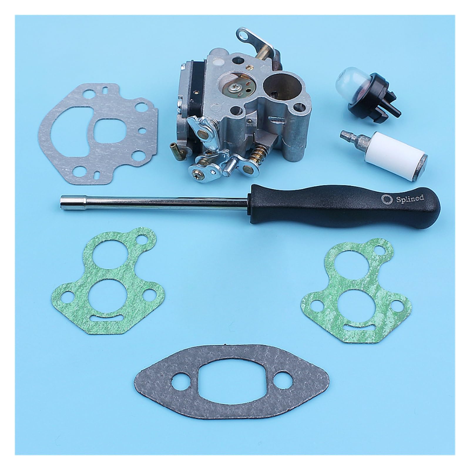 Kit de junta herramienta ajuste destornillador carburador for McCULLOCH CS340 CS380 CS 340, bombilla imprimación motosierra, pieza repuesto filtro combustible