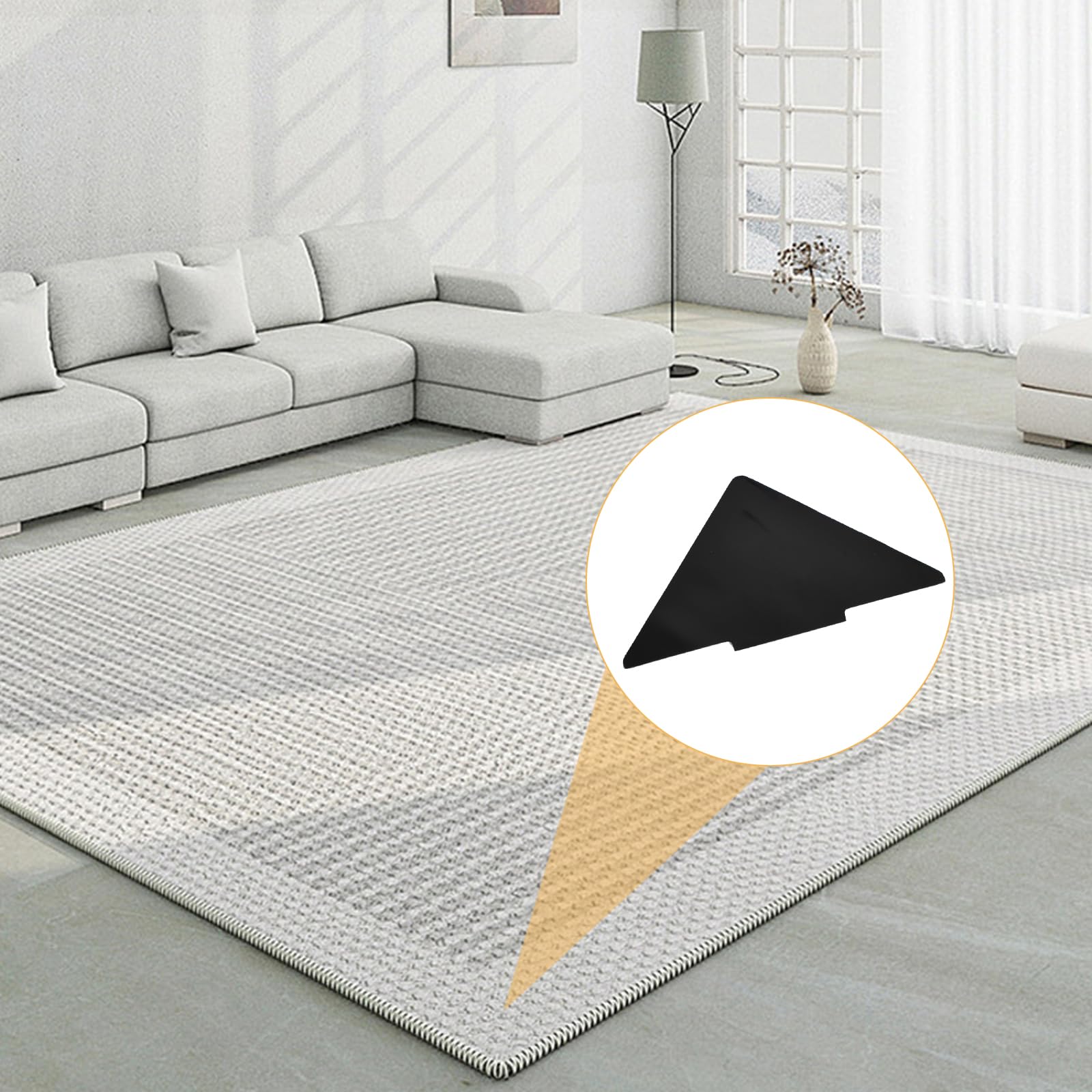 Antiscivolo Per Tappeti 8 Pezzi | Pinze Lavabili Per Pavimenti Legno E Piastrelle | 10x10 Cm | Riutilizzabili - Foto 8