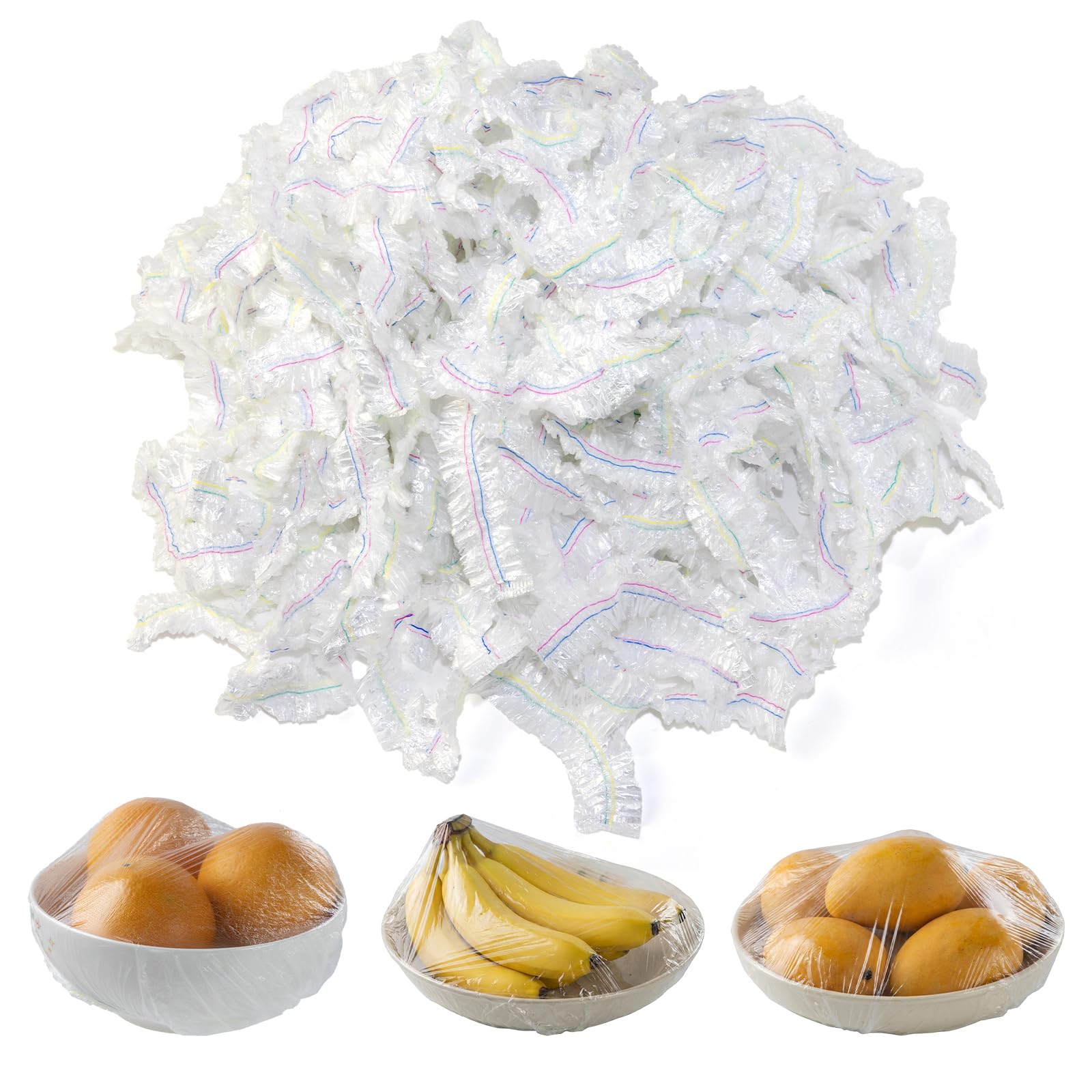 500 PCS Food Covers Plastic Stretch Large Fresh Keeping Bags Universal Food Covers for Food Storage Food Storage Covers for Fruit Vegetables Meat Kitchen Supplies