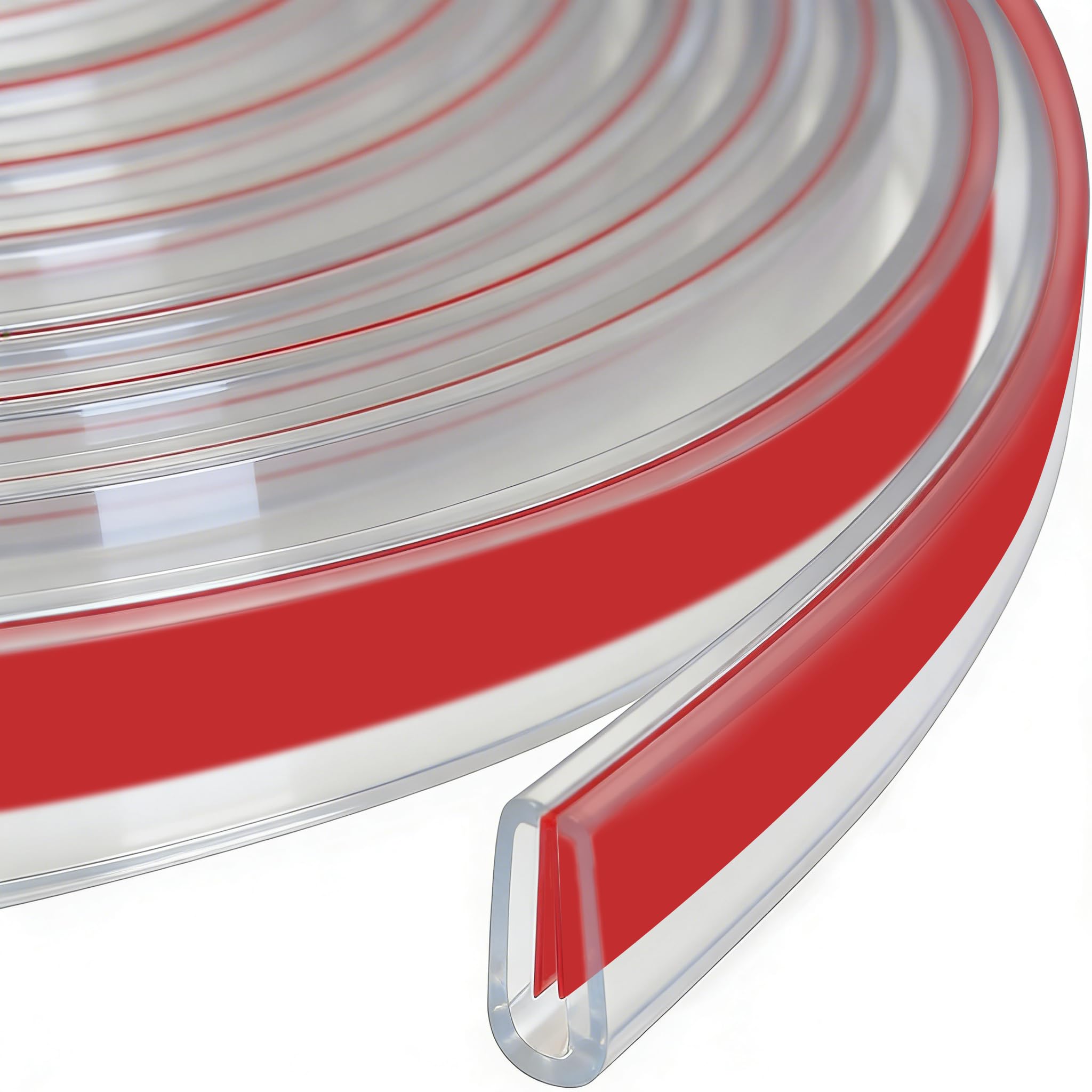 Rusoz Gummi-Kantenverkleidung, selbstklebend, scharfer Kantenschutz, passend für 4–5 mm, U-förmiger Kantenschutz, Länge 3 m, für Blech, Autotüren, EPDM-Material, transparent