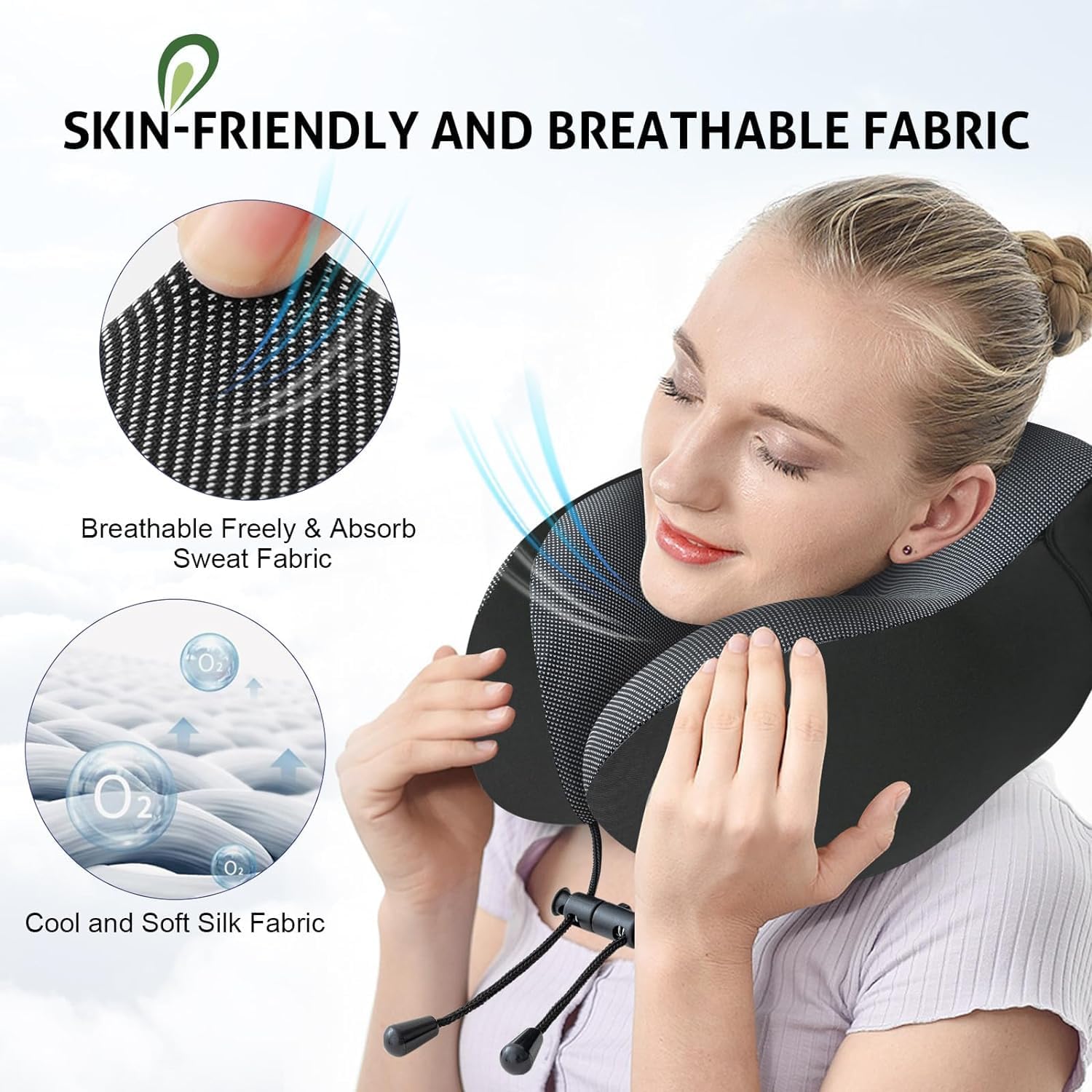 CloudBliss Travel Pillow for Neck Memory Foam, Hooded Travel Neck Pillow for Adults, Comfortable Neck Pillow for Travel with Hoodie, Flight Pillow, Airplane Pillow, Travel Cushion for Plane Car Train 4