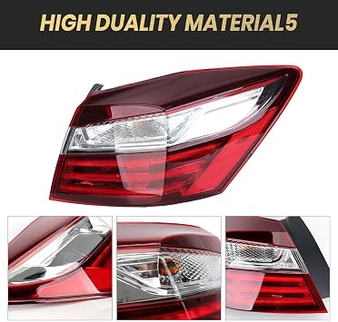 Tail Lights Assembly Compatible with Honda Accord Sedan 2016 2017 Rear Lamp Outer Right Passenger Side Replaces # HO2805108 33500T2AA21