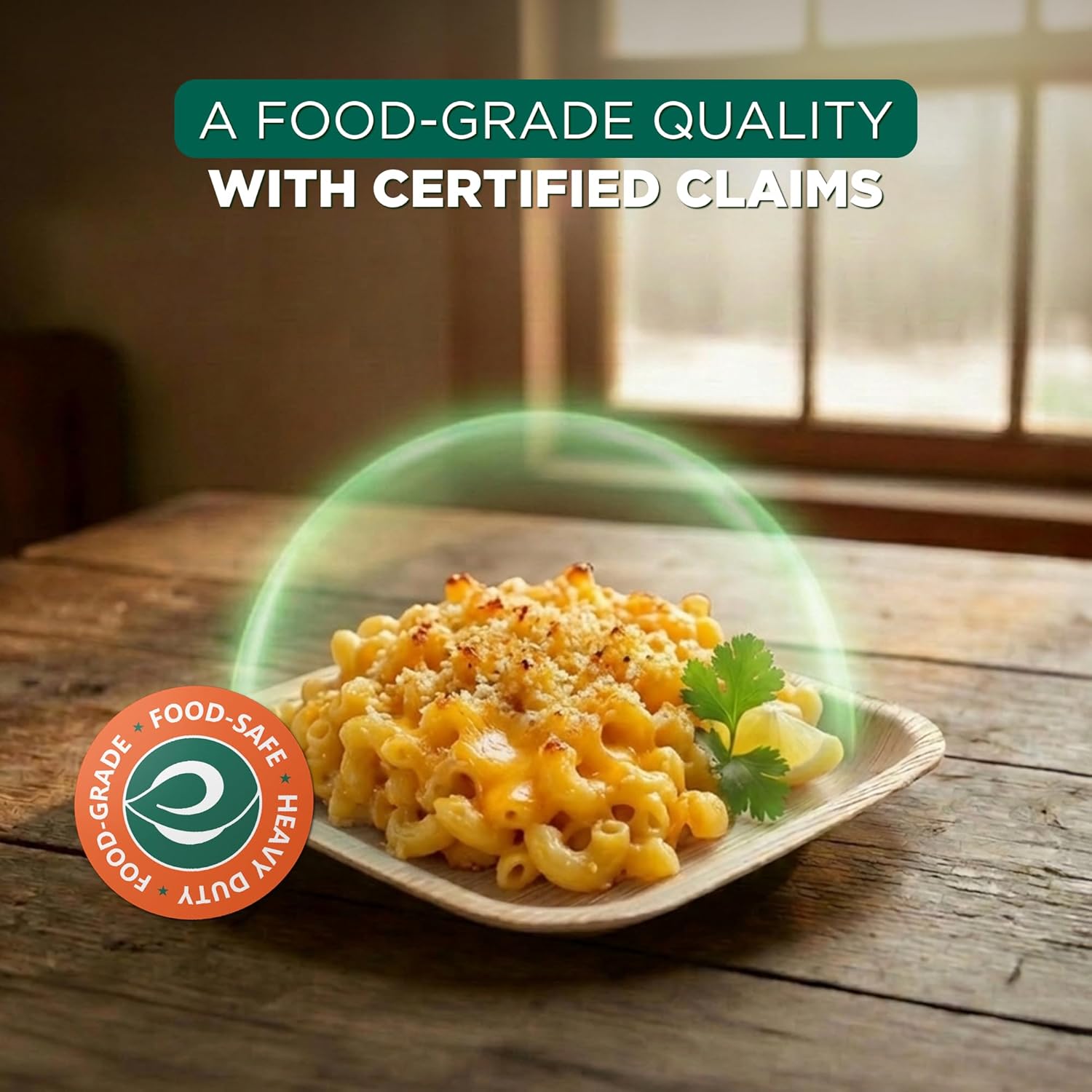 ECO SOUL Palm Leaf Like Bamboo Plates, 10 Inch Square, 50 Pack, Bulk Disposable Dinner Plates, Compostable Biodegradable Natural Wooden Dinnerware for Parties, Weddings & Catering Events