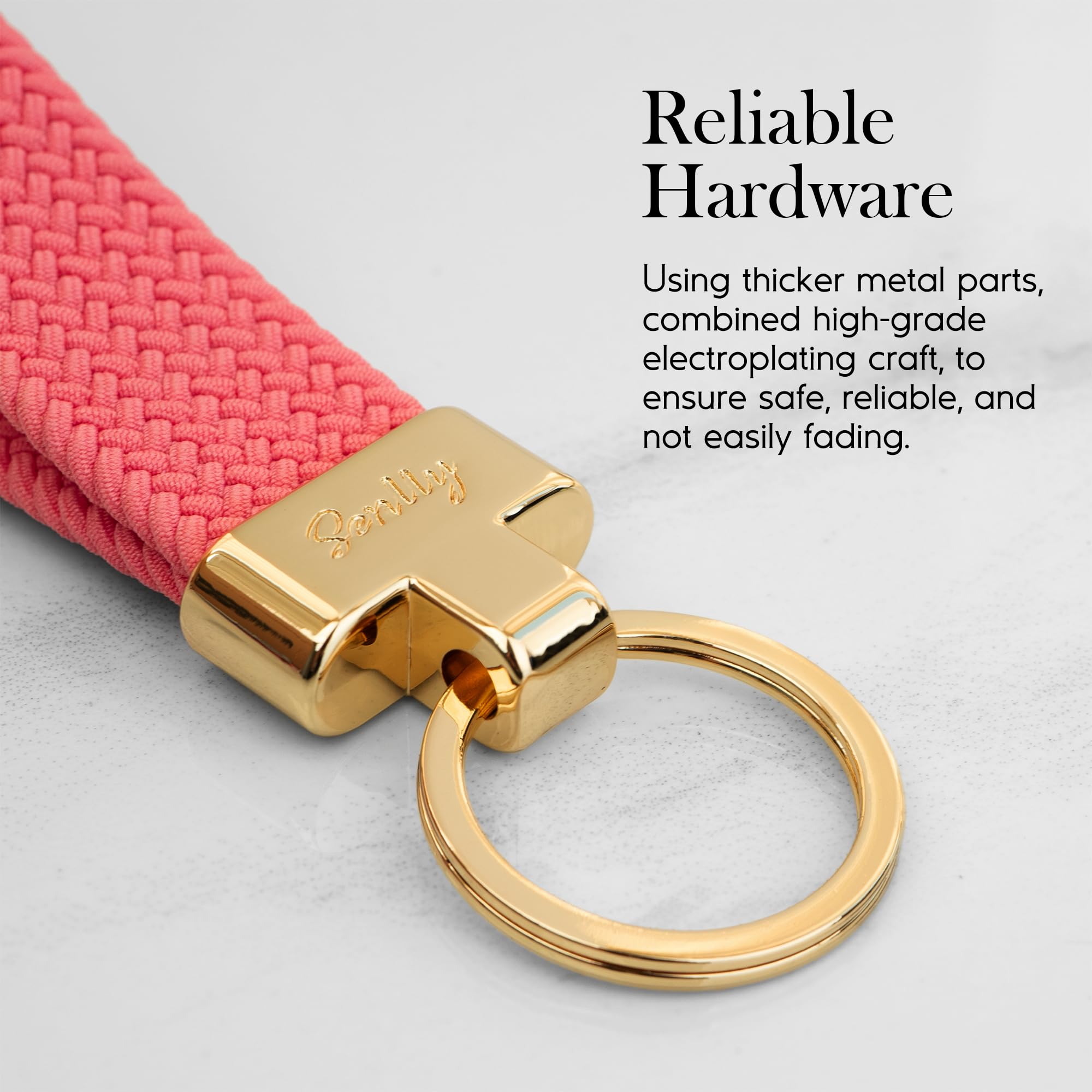 SENLLY Car Keychain, Stretchy Key Holder, Original Elastic Anti-Drop Design Finger Lanyard Strap — view 5