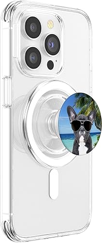Miniatura 9 de Gafas de sol de playa con diseño de Bulldog francés Frenchie para perros divertidos PopSockets agarre y soporte para teléfonos y tabletas, Negro