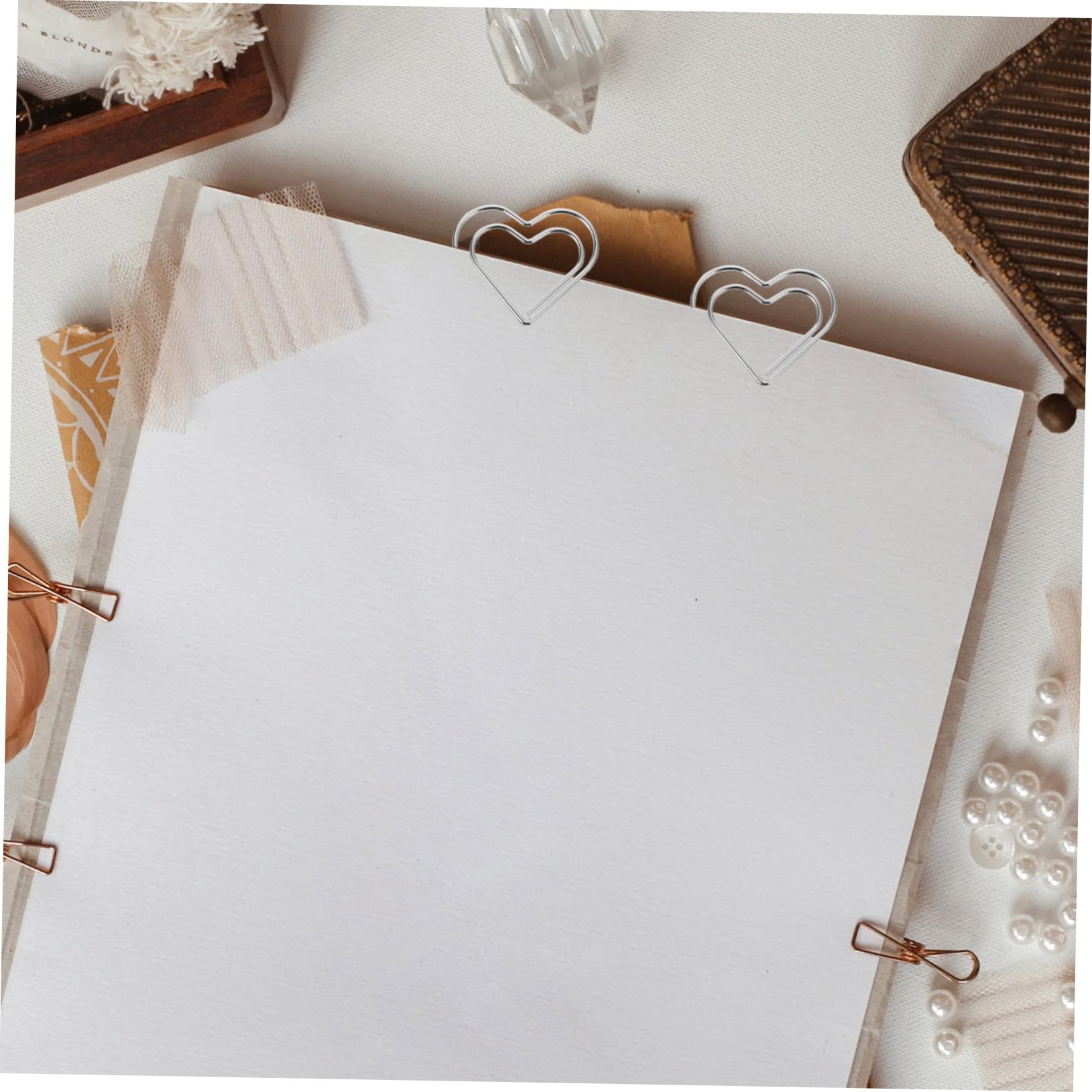 DOITOOL 4 Set Graffette Clip Metallo Per Ufficio E Documenti Accessori Scrivania Creativi E Delicati Per Biglietti Visita Note E Libri 100 Pezzi * 4