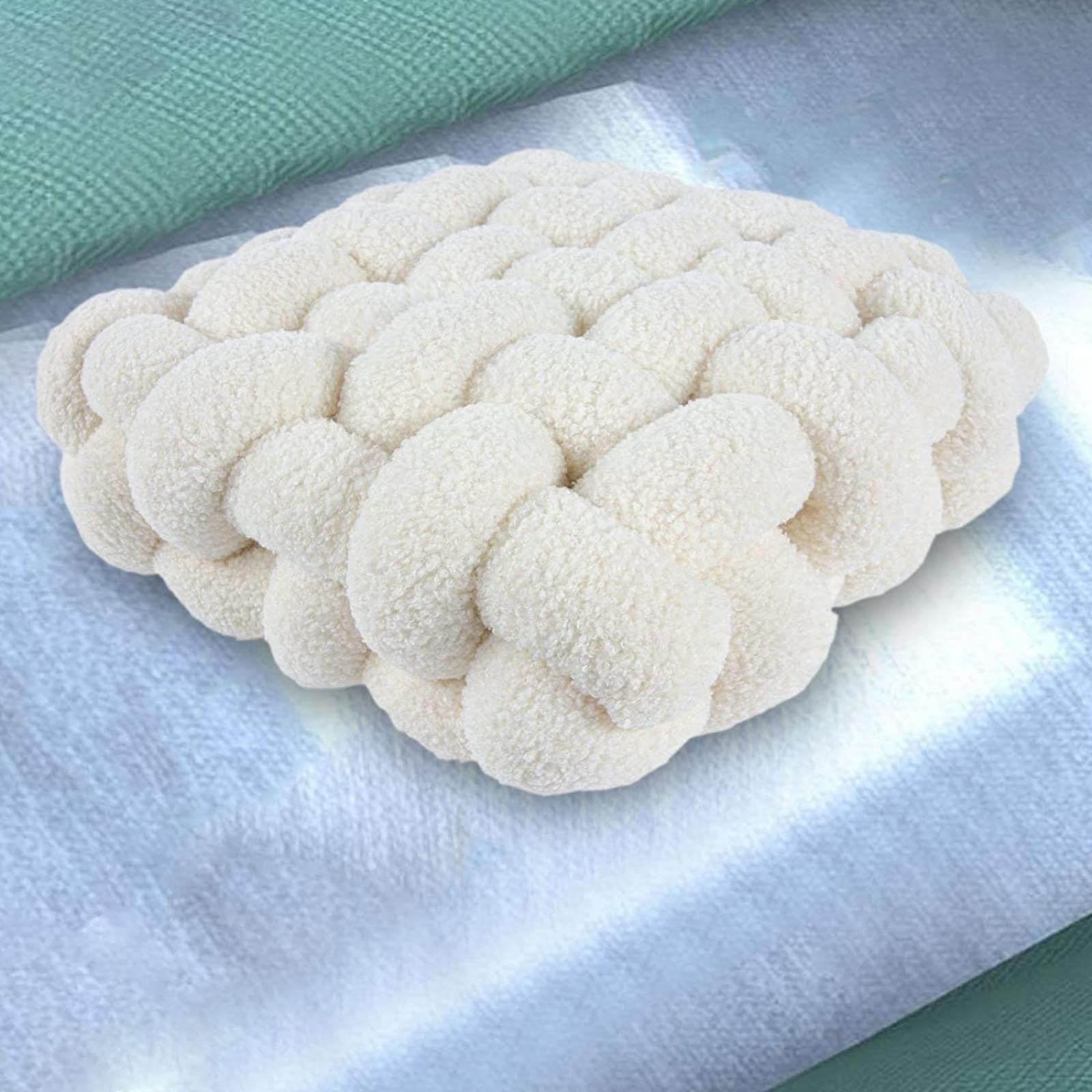 Cuscino decorativo per sedia intrecciato a mano, versatile, in peluche, per divano, ristorante e soggiorno, design creativo per la casa, design semplice, confortevole e accogliente