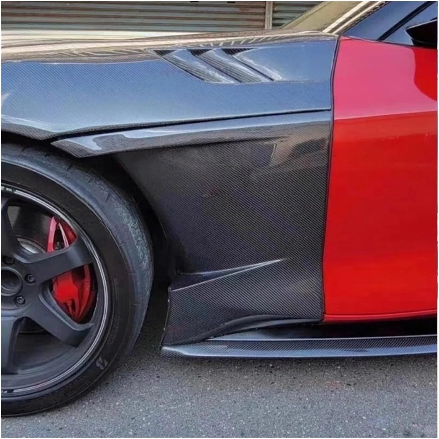 Compatible for Toyota -Supra A90 A91 MK5 2019-2022 EVS Style Carbon Fiber Car Front Bumper Side Fenders Air Vent Covers Trims Parts Body kit(FRP)