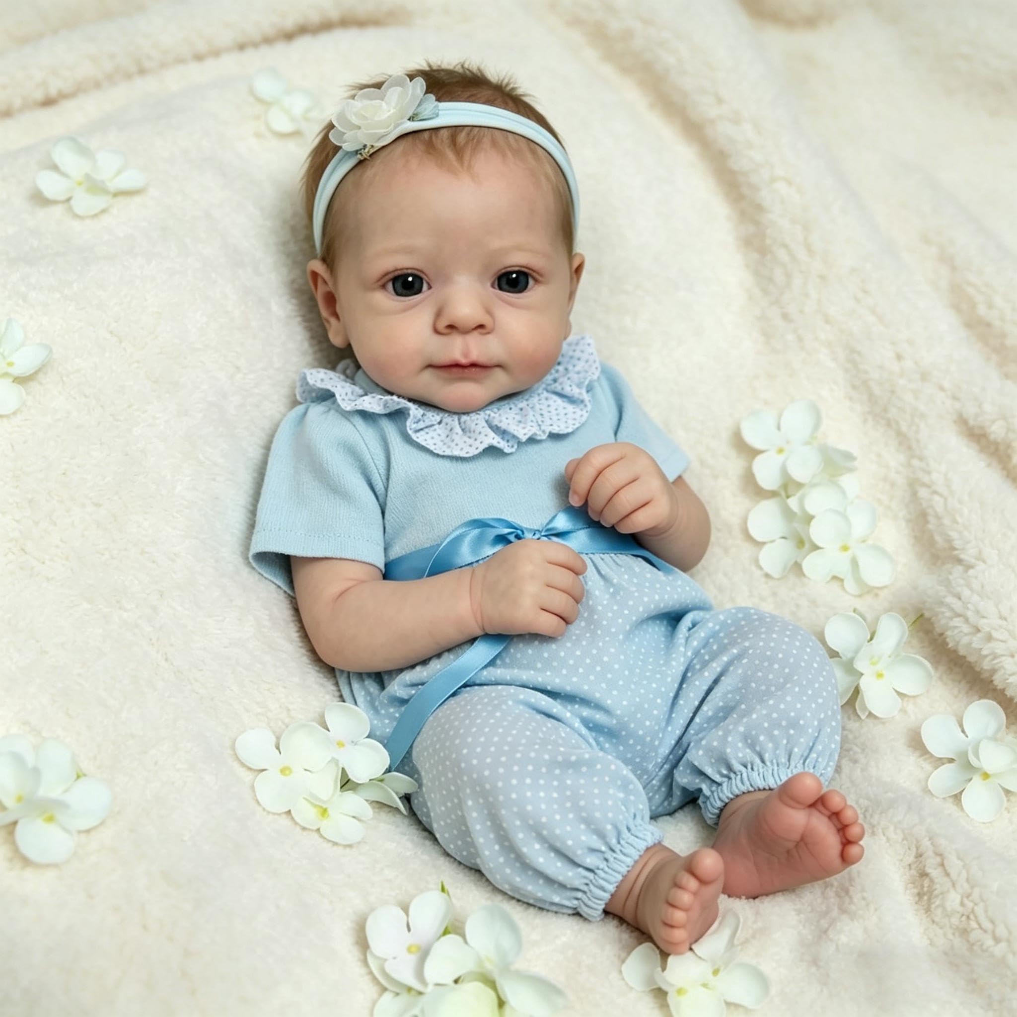 RXDOLL Realistyczne lalki Reborn Baby Dolls silikonowe na całe ciało, winyl, 48 cm, realistyczna lalka niemowlęca, noworodek, dziewczyna, pełne silikonowe lalki Reborn, anatomicznie poprawne, zabawki