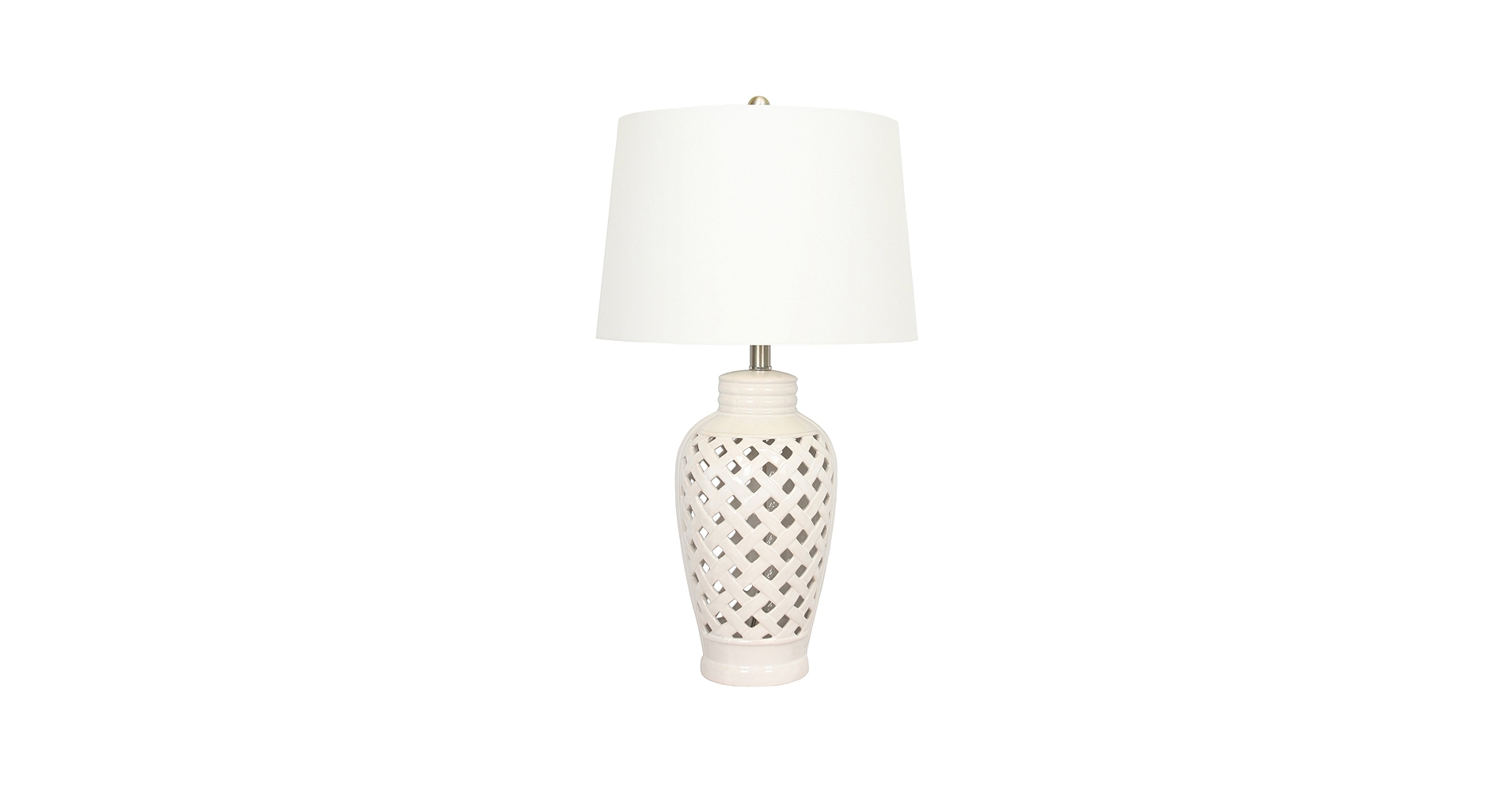 Fangio Lighting 8827WH Transitional Ceramic Table Lamp with