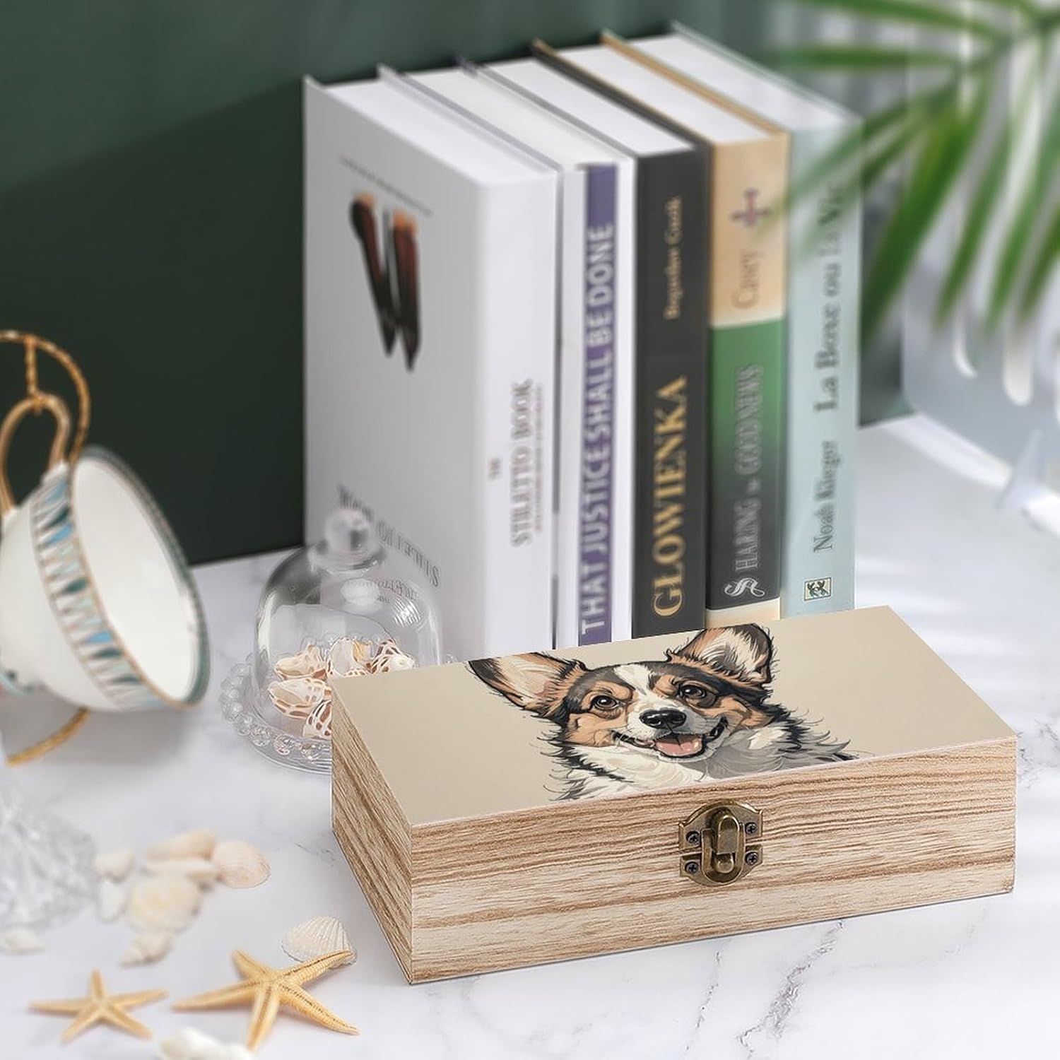 Lightweight Wooden Box, Hinged Lid, Retro Clasps, 7.9'' X 3.9'' X2.3'' image 4