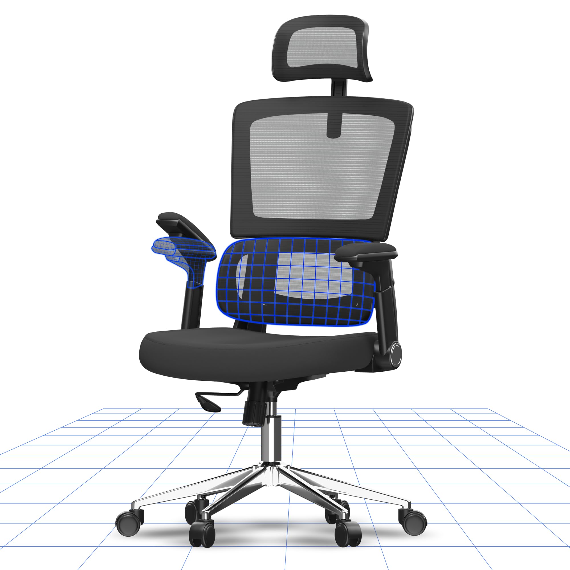 FLEXISPOT Ergonomic Office Chair, 3D Armrests Desk Chair, Height 