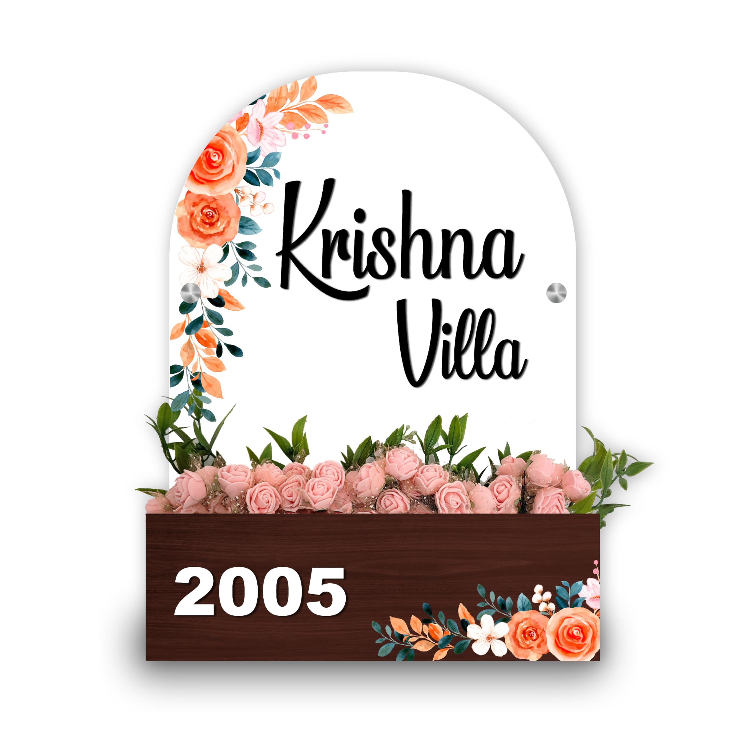 SIGNOOGLE Planter Name Plate For Home Entrance Outdoor/Indoor | Customised Name Plate For House Flat with planter box Acrylic Decor Board (9 x 12 Inch)-image-11